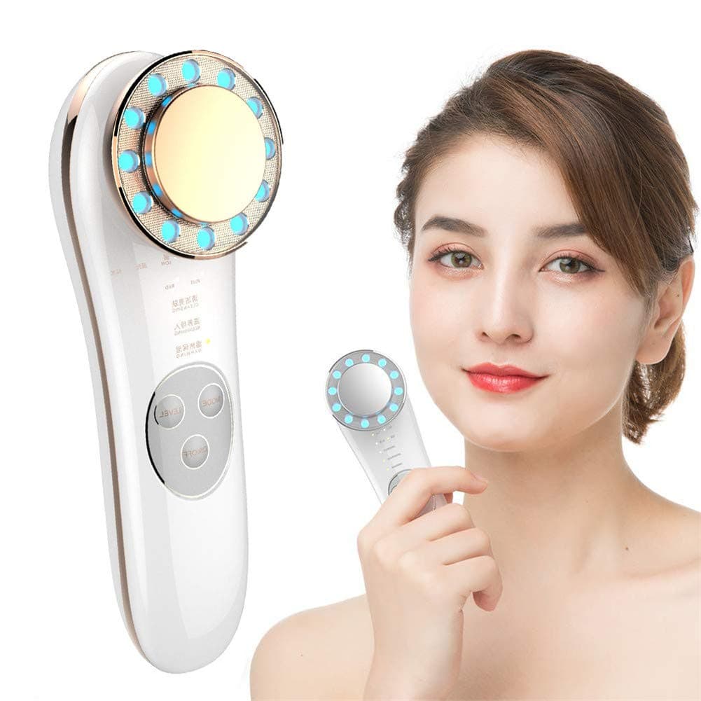 GoniceFacial Massager, 7 in 1 Face Cleaner Lifting Machine Anti Aging Promote Face Cream Absorption Tighten Skin Multifunctional High Frequency Hot and Cold Massager