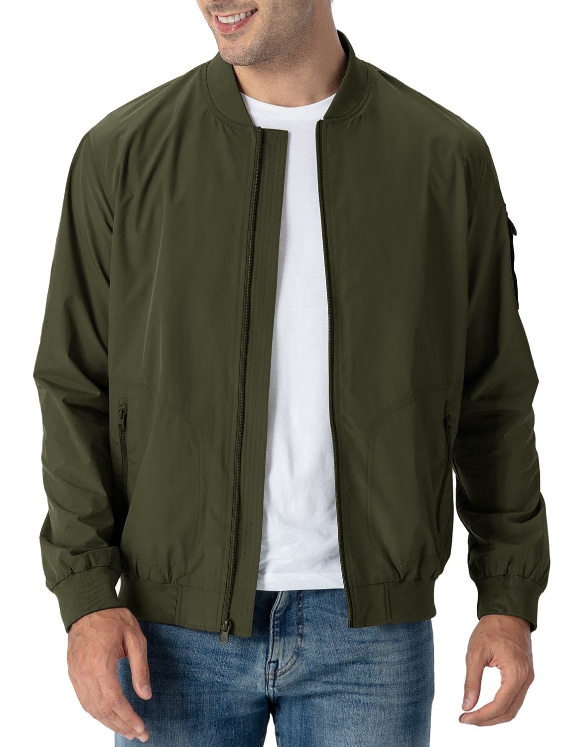 Men's Lightweight Bomber Jacket Causal Fashion Stylish Windbreaker Light Jacket