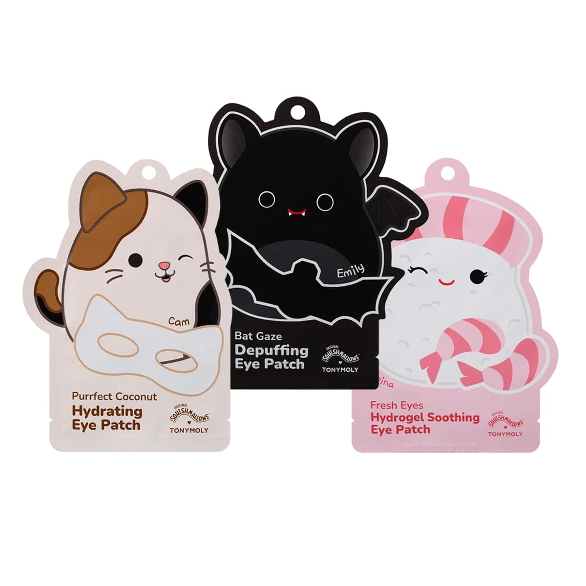 x Squishmallows Hydrating Eye Patch Set – Assorted Depuffing & Moisturizing Under Eye Patches with Berry Extract & Vitamin C