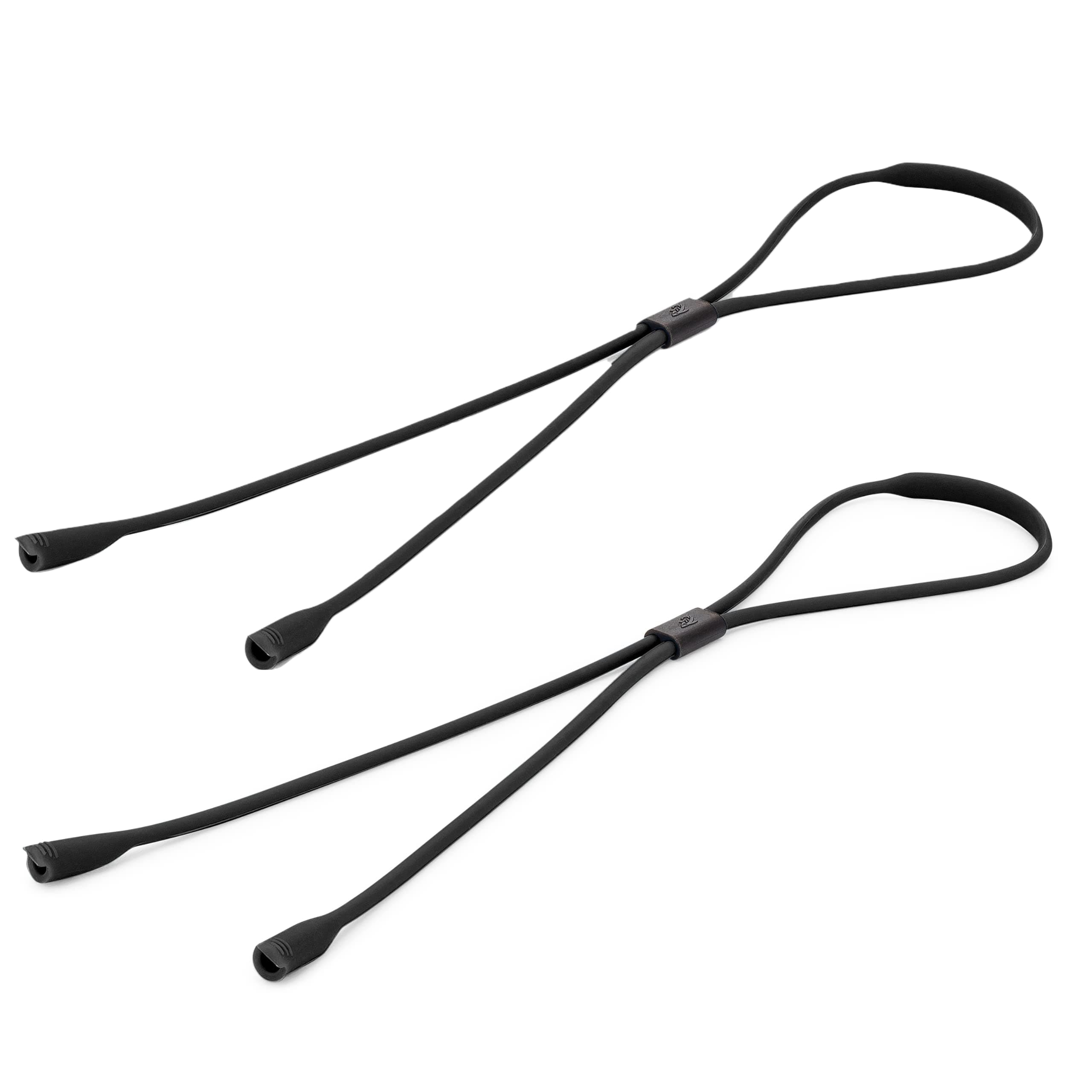 Pilotfish プレミアムシリコンサングラスストラップ、ユニークなパススルーデザインの調節可能なメガネリテーナー – ユニバーサルフィット, ブラック 2個パック。, 21 Inches Long