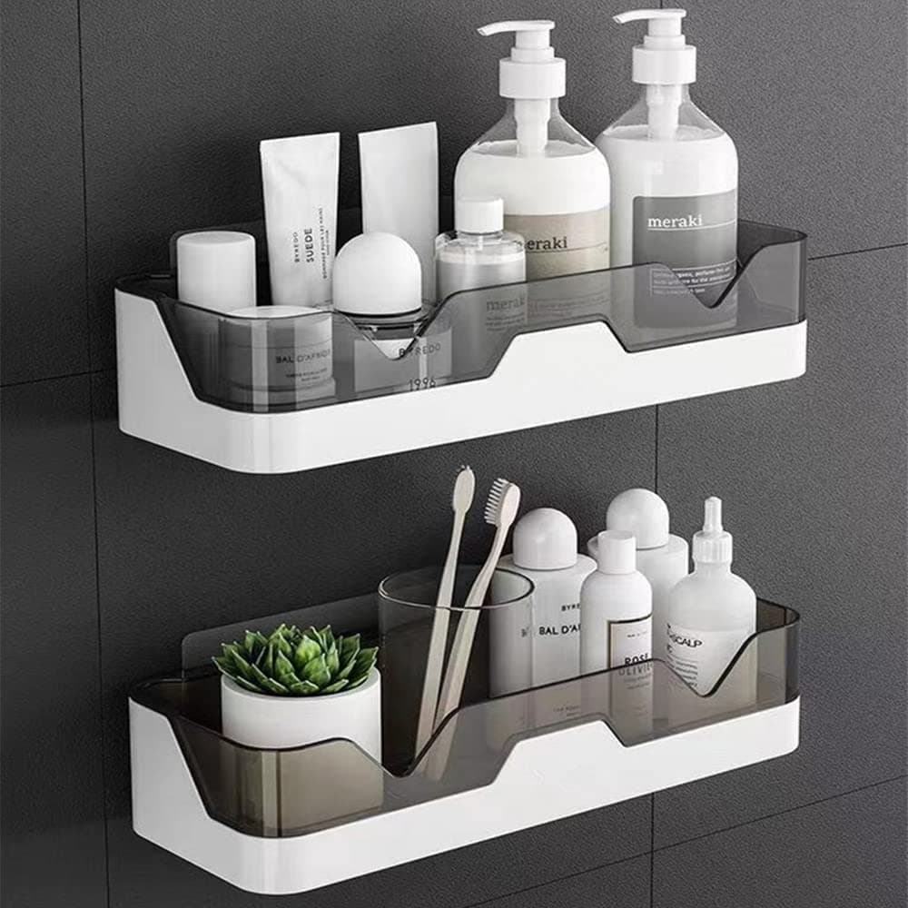 MRPAPA Shower Caddy Wall Mounted, 2 Pack Bathroom Organizer Shelves with Extra Adhesive Pad, No Drilling Bathroom Accesseries Holder Corner Shower Organiser Shelf No Drilling Kitchen Spice Rack
