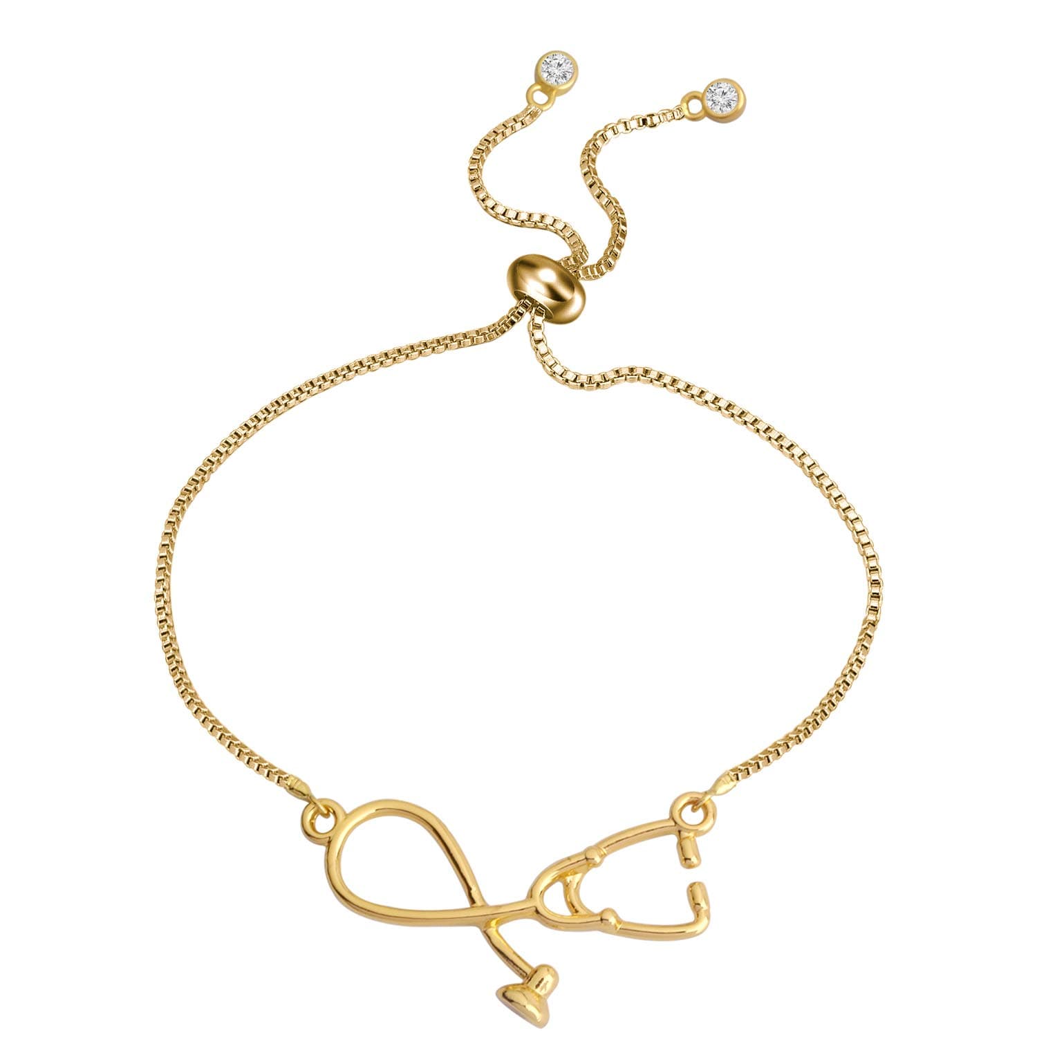 MYOSPARK Stethoscope Adjustable Chain Bracelet Medical Jewelry Gift For Doctor Nurse Medical Student