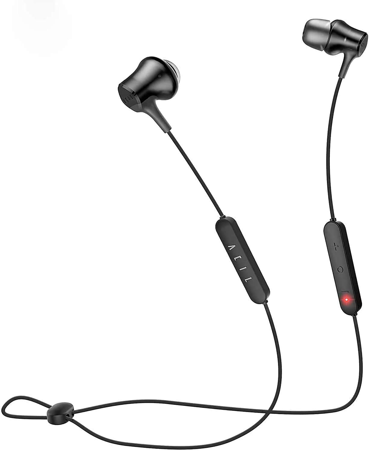 Bluetooth Headphones – Dual Drivers Wireless Earbuds, Balanced Armature, 0.4" Dynamic Driver, Superb HiFi Stereo, 12H Battery, Noise Cancelling, Sweatproof, in-Ear Headphones with Built-In Mic