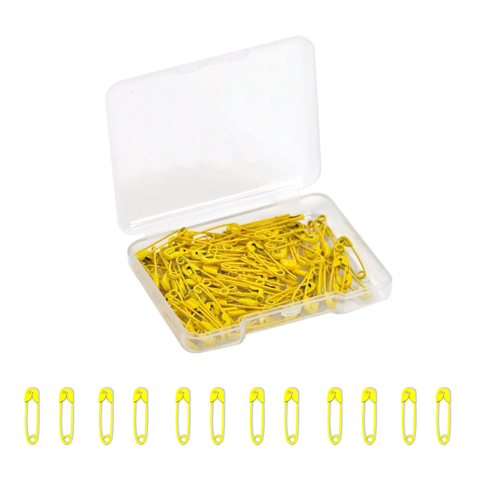 Yellow Safety Pins,Small Safety Pins for Clothes,19mm Metal Mini Saftey Pin for Tag Art Crafting Sewing Jewelry Making (120Pcs/Box)