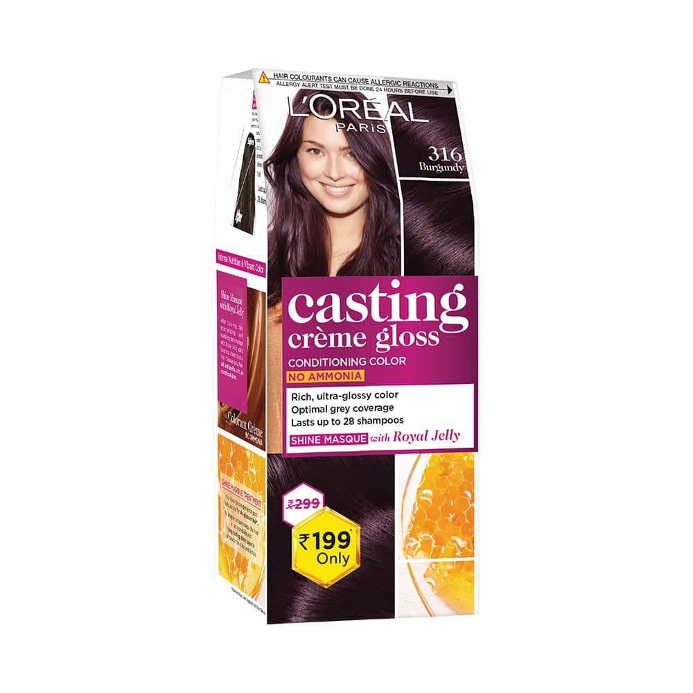Casting Crème Gloss Small Pack Hair Colour, 316 Burgundy, 45G
