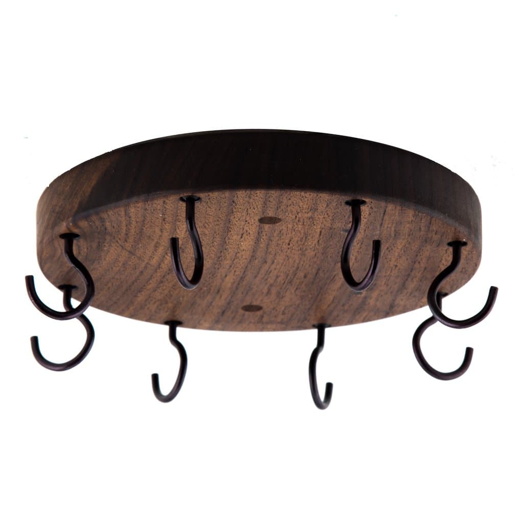 EZ Reach - Under Cabinet Utensil Holder (Walnut - Bronze Hooks)