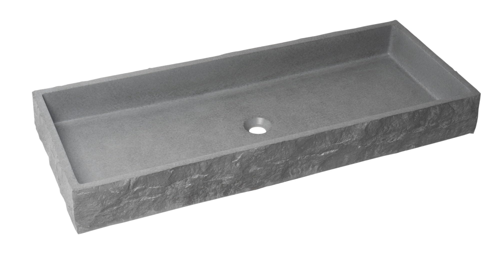 ALFI brand ABCO39TR 39" Solid Concrete Gray Matte Trough Sink for the Bathroom