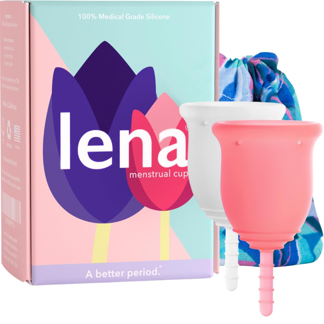 Menstrual Cup Original – Reusable Silicone Period Cup for Heavy Flow, 12-Hour Leak-Free Protection, Soft & Comfortable, Beginner-Friendly Design - 2-Pack - Small Original & Small Sensitive