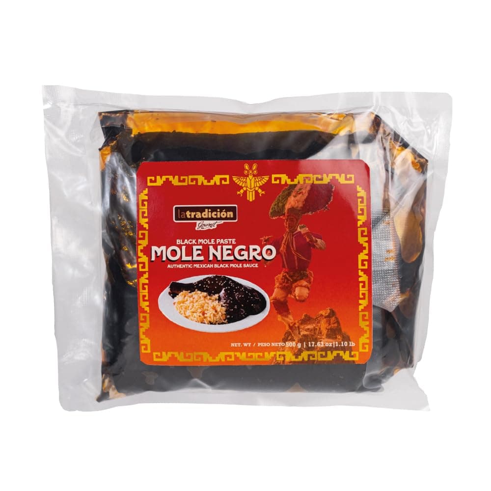 Mole Negro, La Tradición, Authentic Mexican Mole Sauce, Black Mole Paste, Mexican Gourmet Artisanal Product (17.6 Oz)
