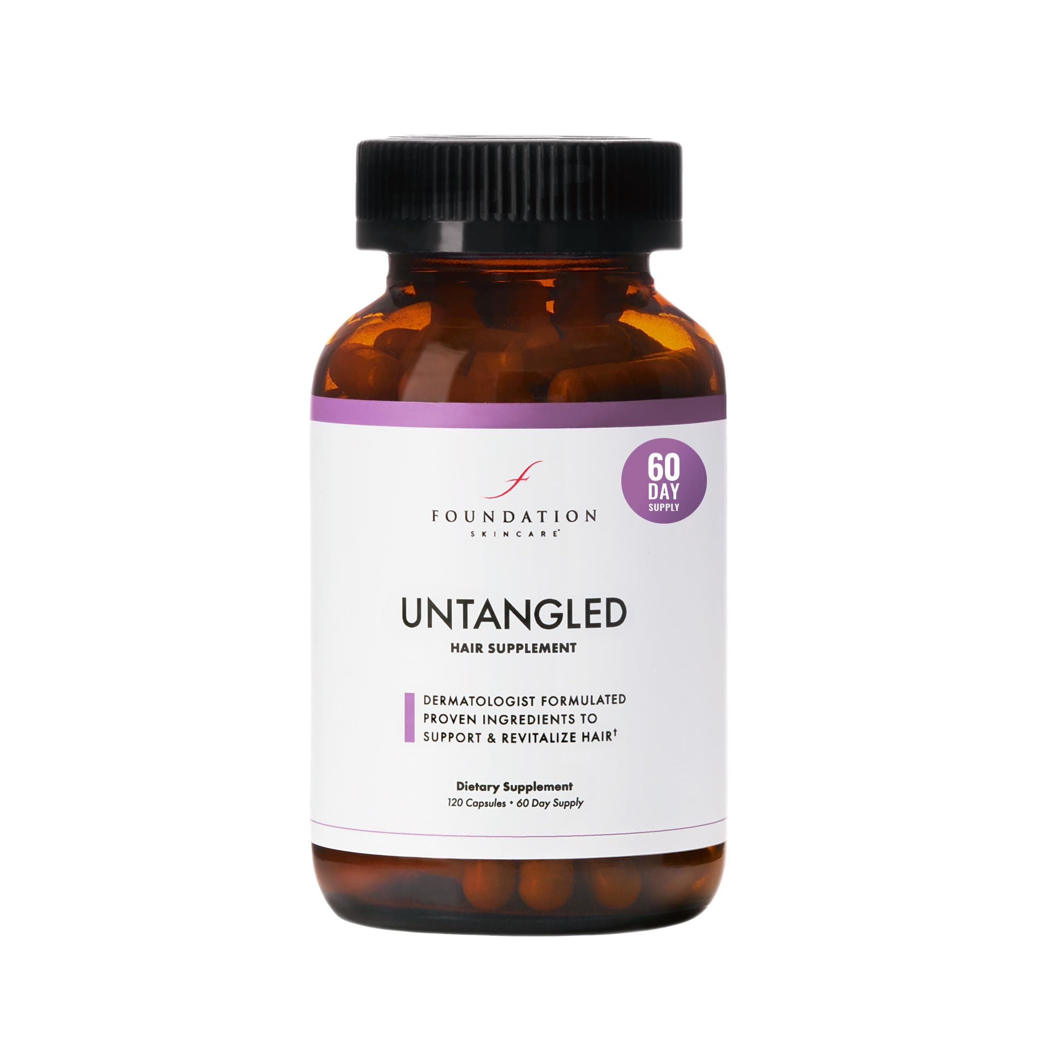 - Foundation Skincare UnTangled Hair Vitamins (60-day supply) - Collagen & Biotin Supplement for Women & Men, Visibly Thicker, Faster Hair Growth
