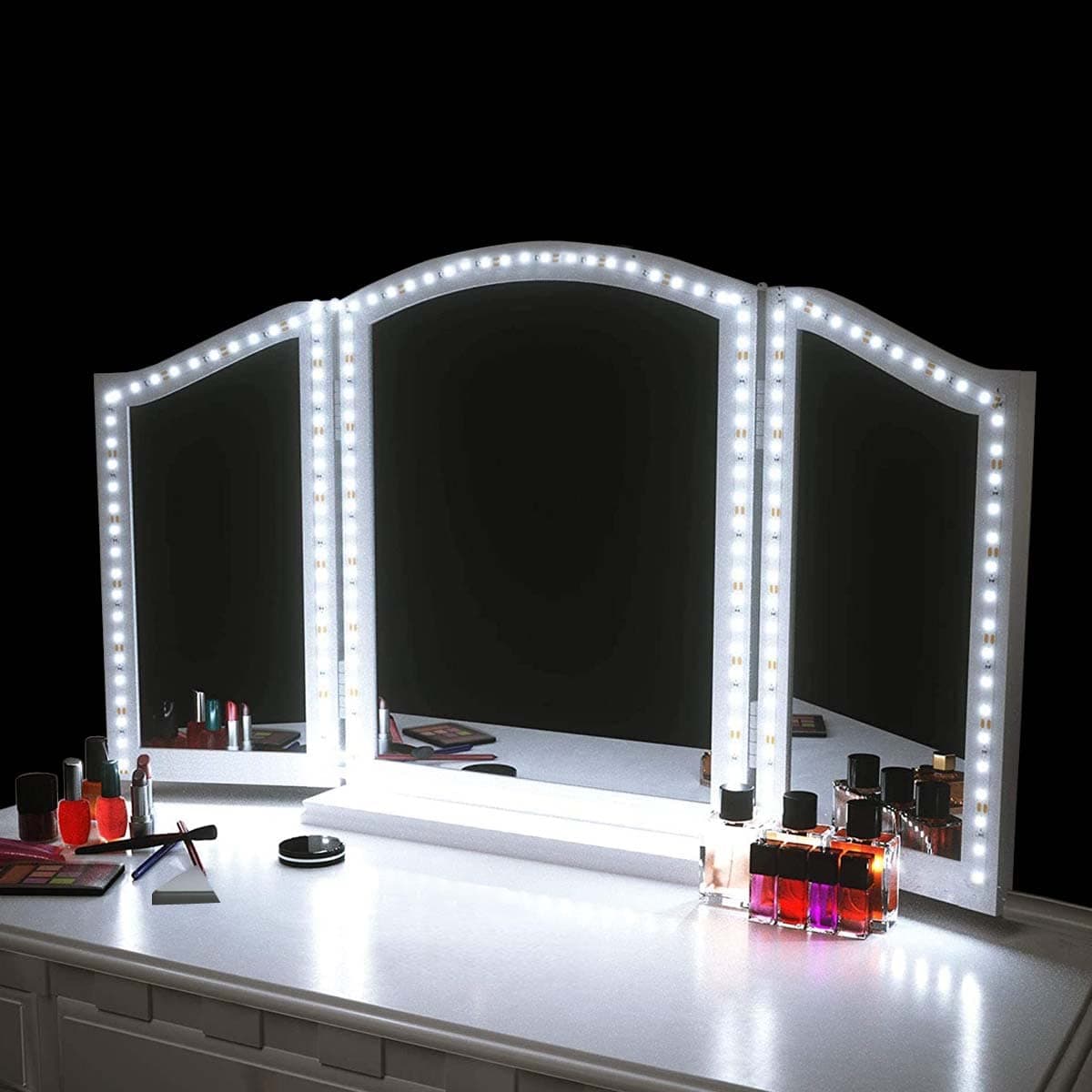 LED Vanity Mirror Lights for Makeup Dressing Table Vanity Set, Zigzag 4m Flexible LED Strip Light, Non-Dimmable (Mirror Not Include)