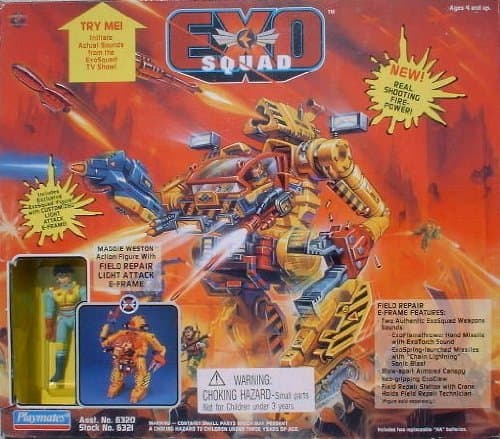 EXO Squad Maggie Weston Action Figure with Field Repair Light Attack E-Frame (1994 Playmates)