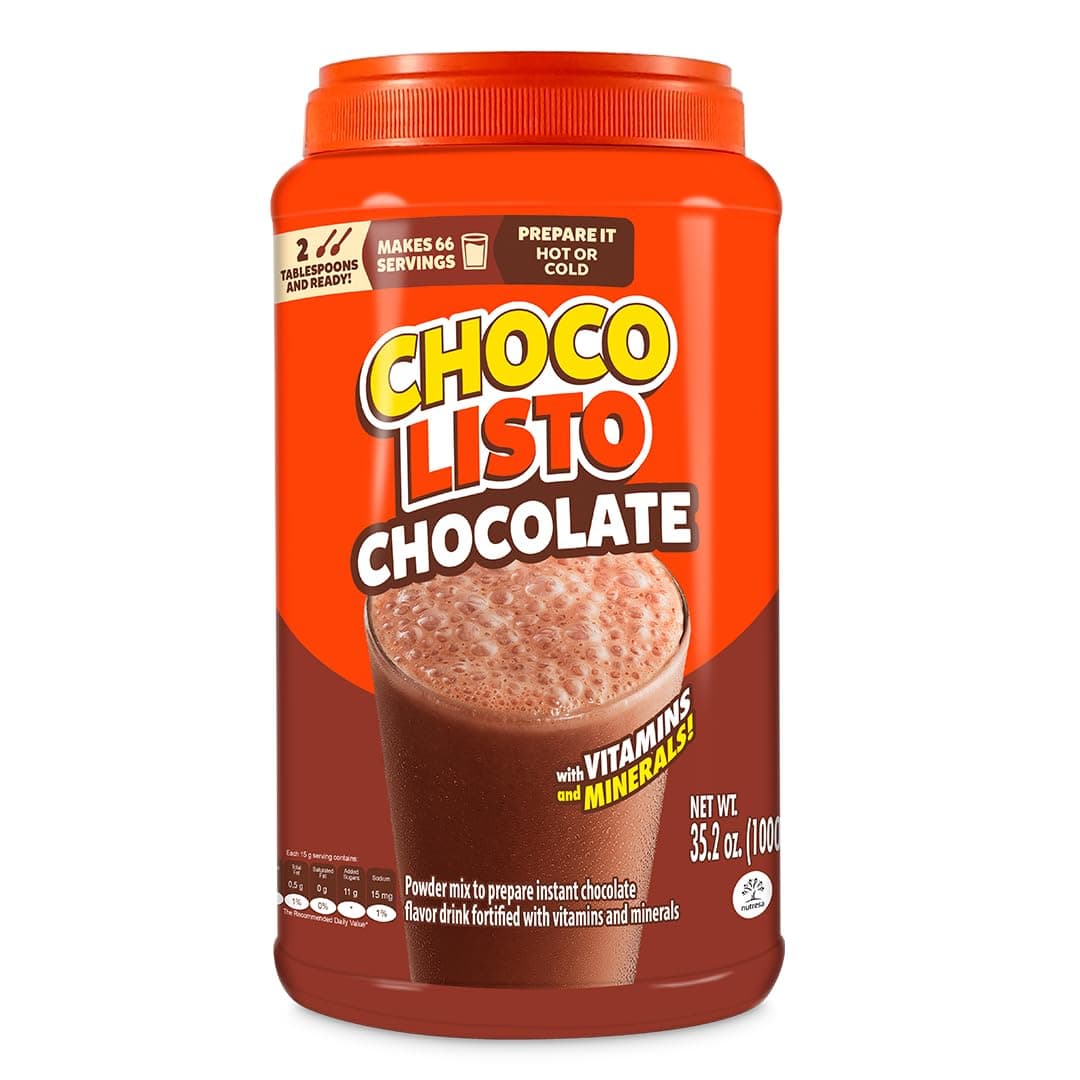 Chocolisto Instant Chocolate Drink, Nutritious Beverage with Vitamins and Minerals, 35.2 oz, Pack of 1.