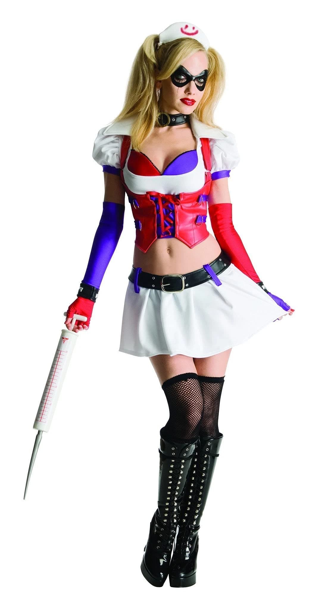 womens DC Comics Batman Arkham City Adult Harley Quinn Asylum Costume
