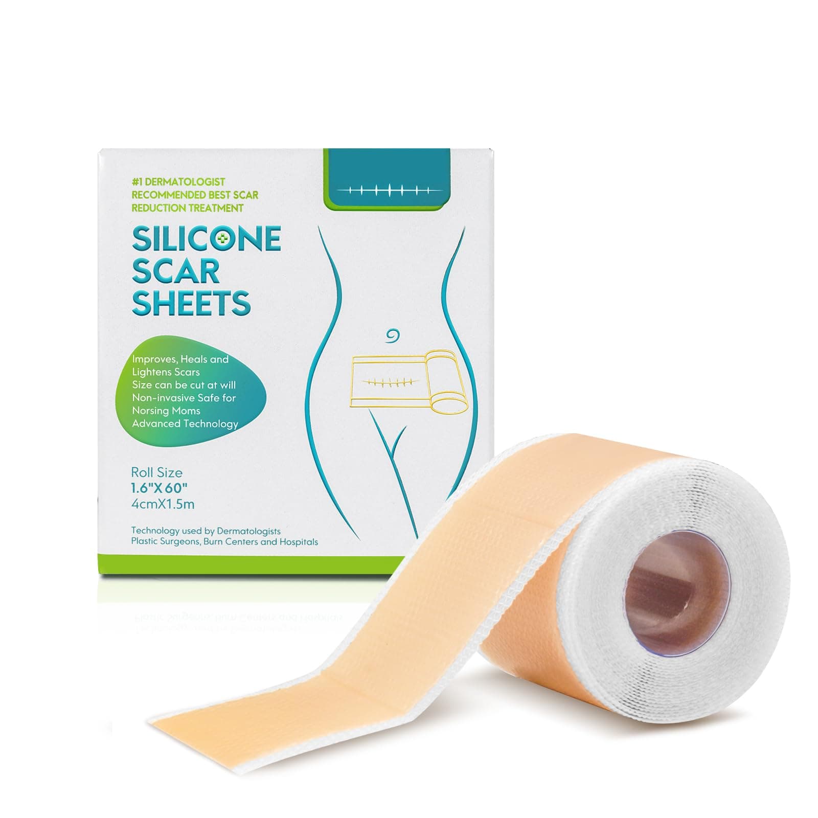 Silicone Scar Sheets, Medical Grade Scar Removal Tape for Keloid,C Section, Surgery, Burn et, Safe and Painless (1.5 Meters/ 4 Months Supply)