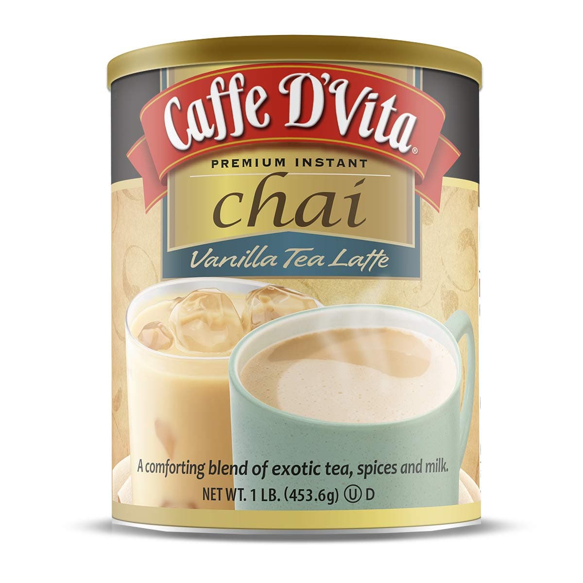 Caffe D'Vita Enchanted Chai Vanilla Tea Latte, 16-Ounce Cans (Pack of 6)