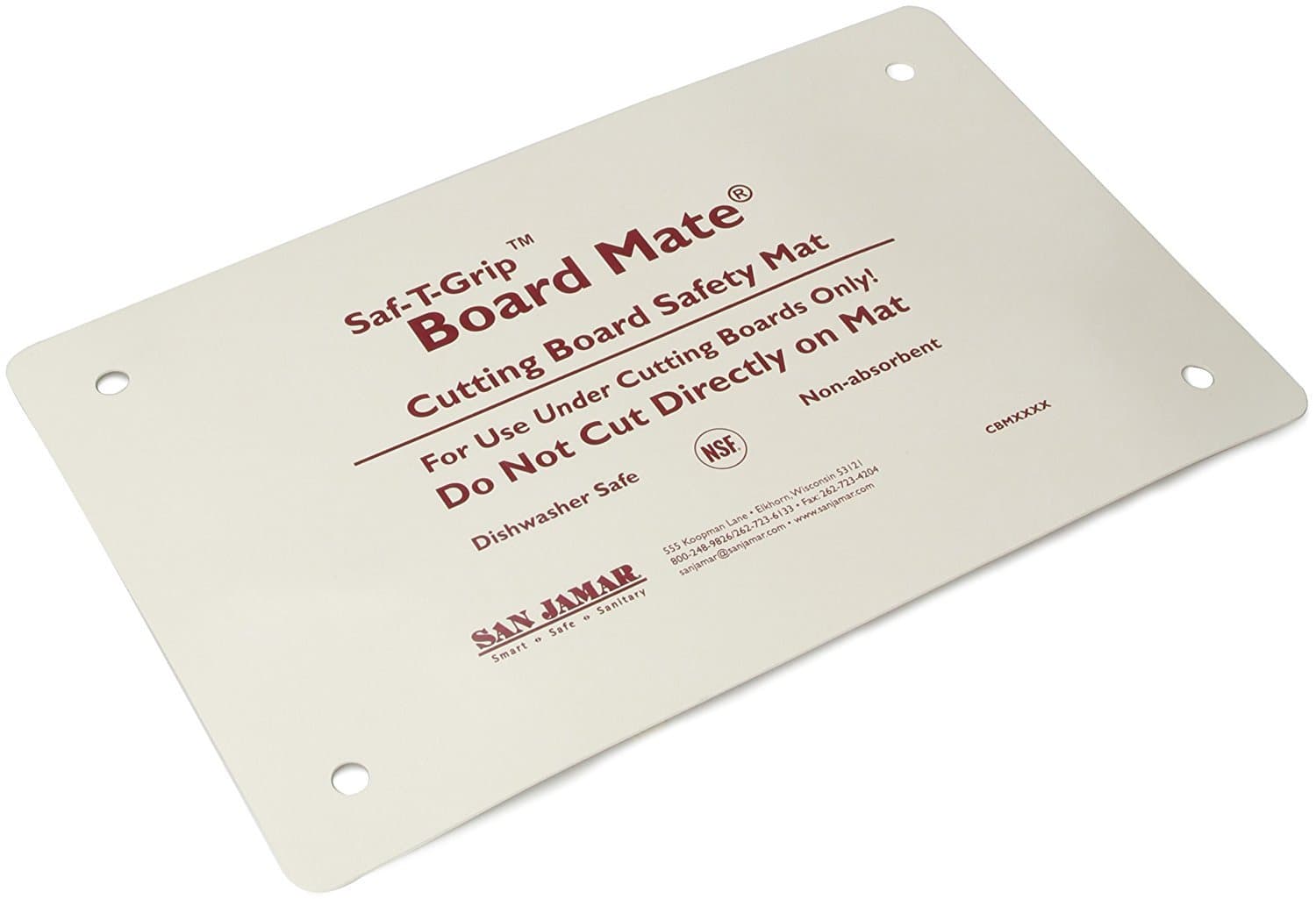 San Jamar CBM1016 Saf-T-Grip Board-Mate Nonslip Cutting Board Mat, 16" Width x 10" Height