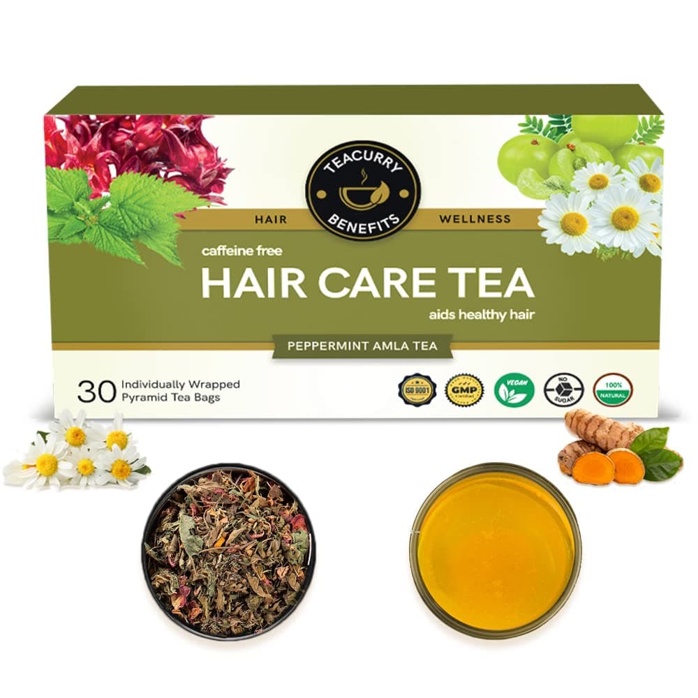 TEACURRY 30 Tea Bags, 1 Month Pack | Enhance Hair Growth, Reduce Hair Fall, Hair Conditioning