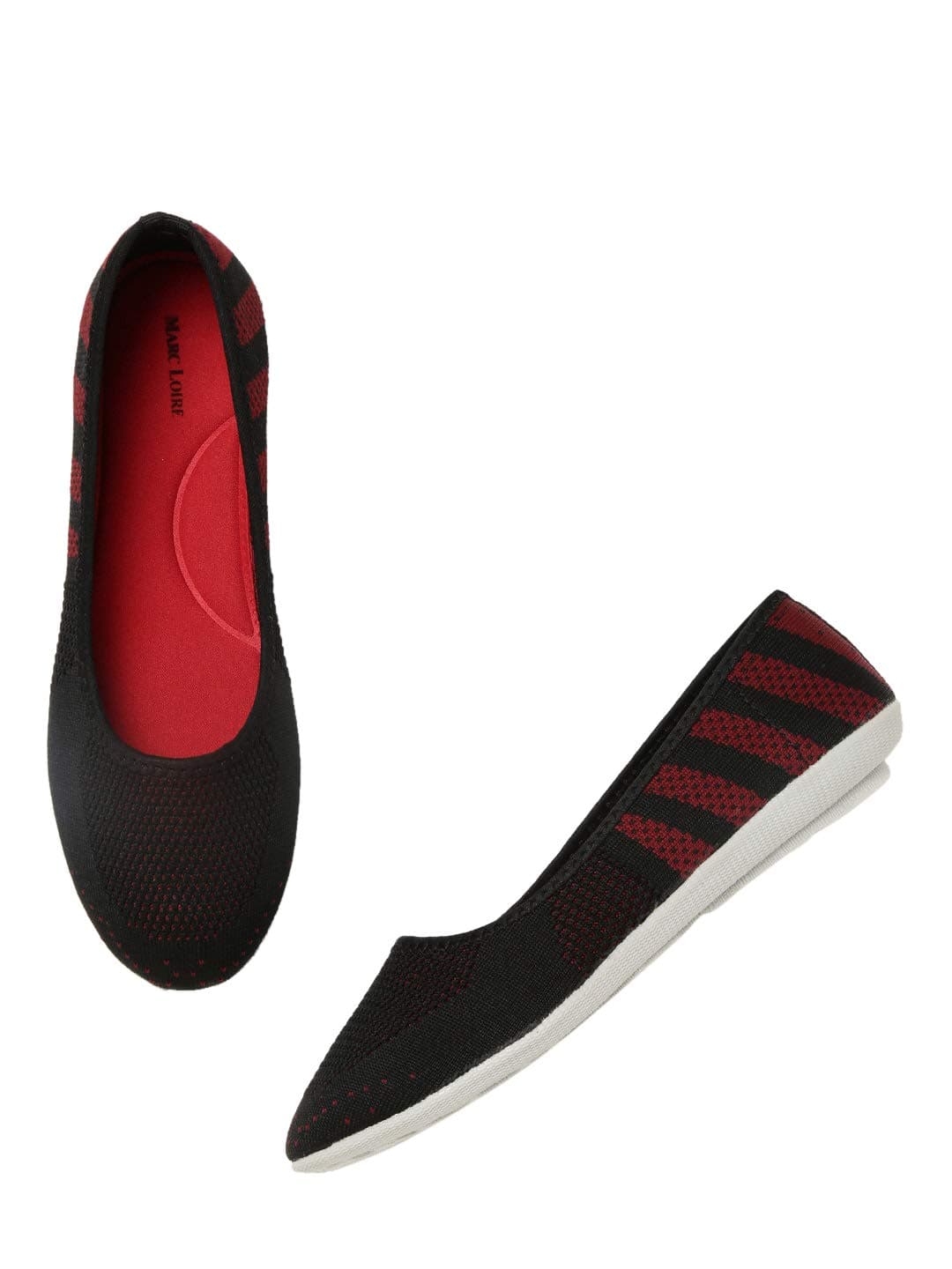 Marc LoireWomen's Lightweight Athleisure Knitted Active Wear Slip-On Ballerina Casual Shoes for Daily Walking