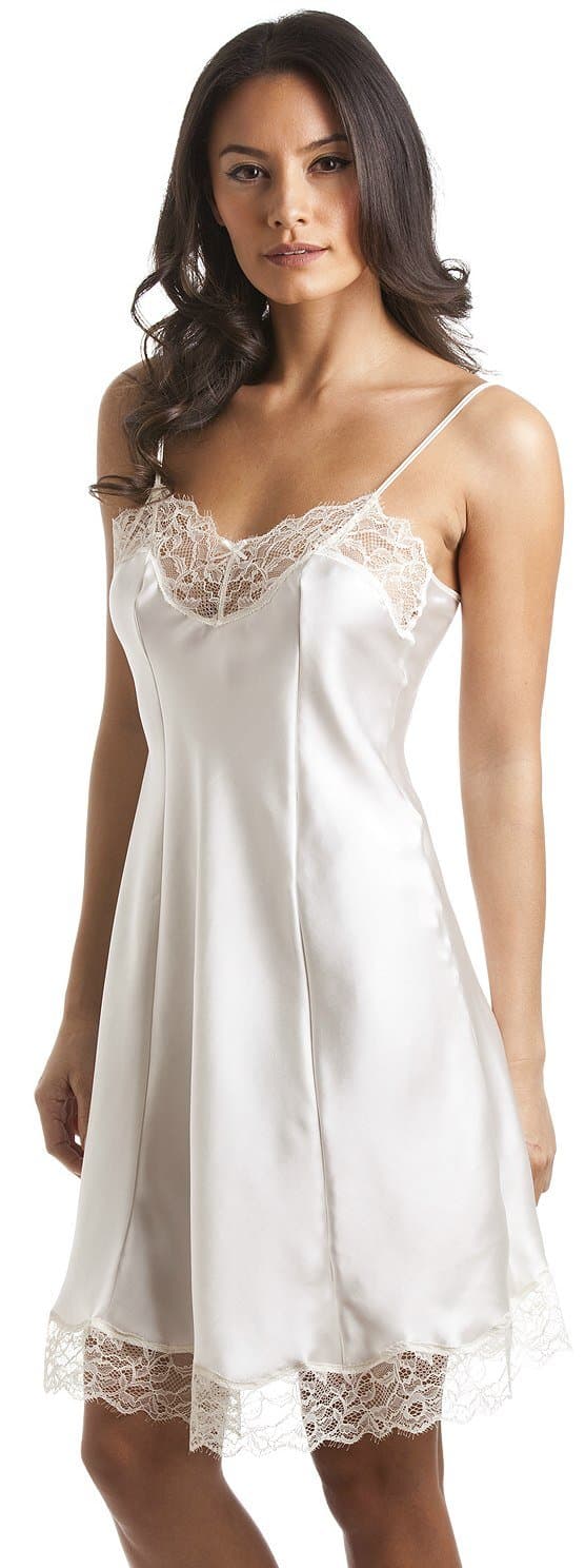 Sulis Silks Pure Silk Chemise Made in Britain, Sizes 10-20, Black or Ivory.