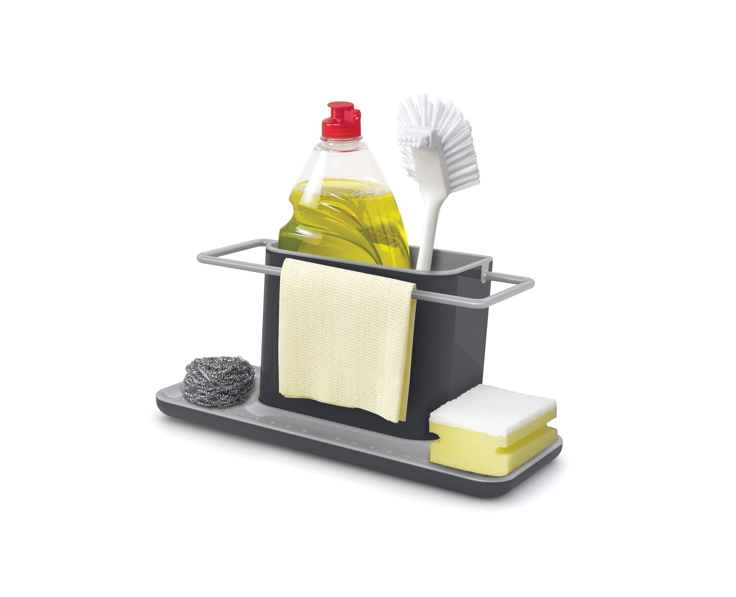 Joseph Joseph 85070 Sink Caddy Kitchen Sink Organizer Sponge Holder Dishwasher-Safe, Large, Gray