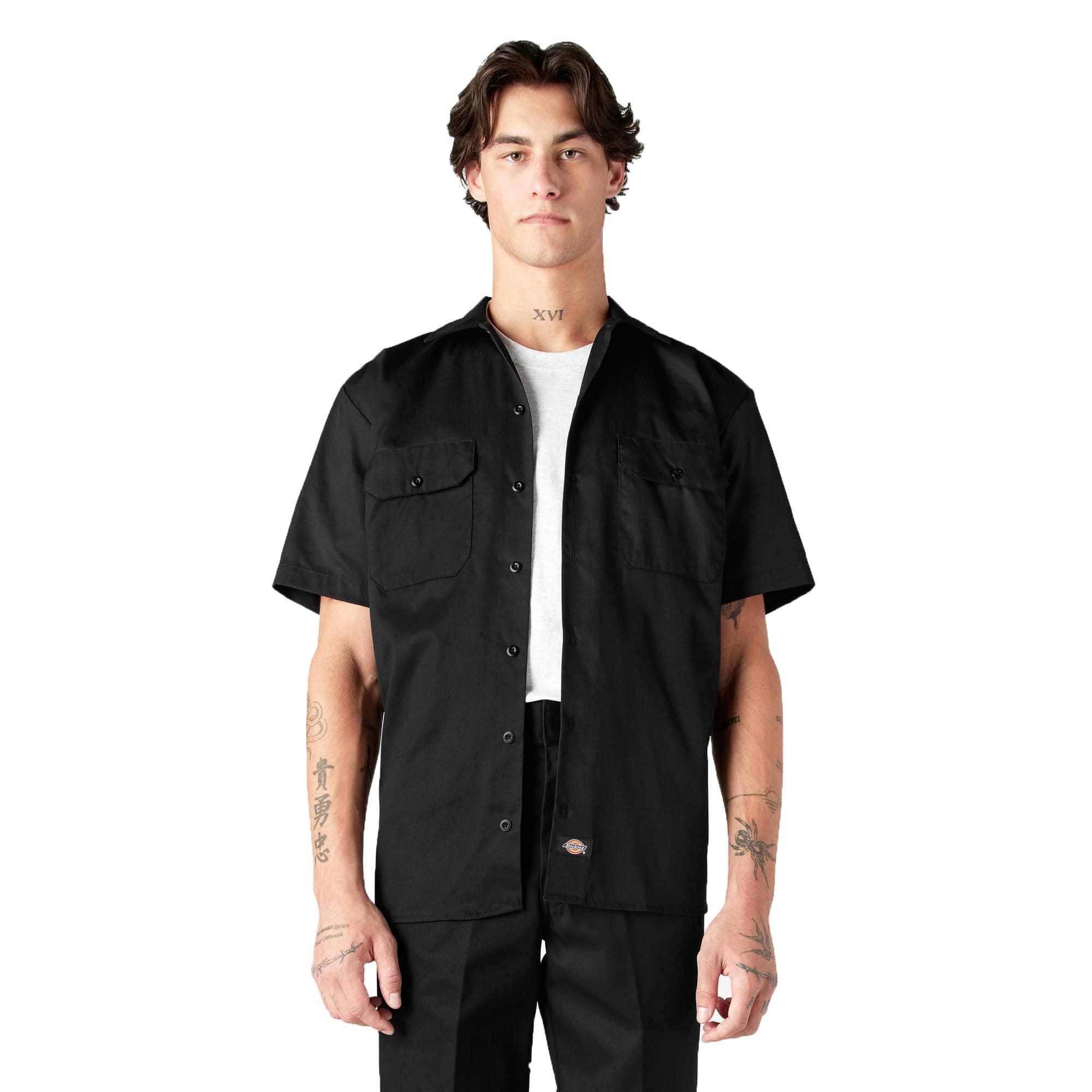 Dickies Men’s Short Sleeve Work Shirt – Durable Twill Button Down Shirts for Men, Lightweight Uniform for Daily Wear