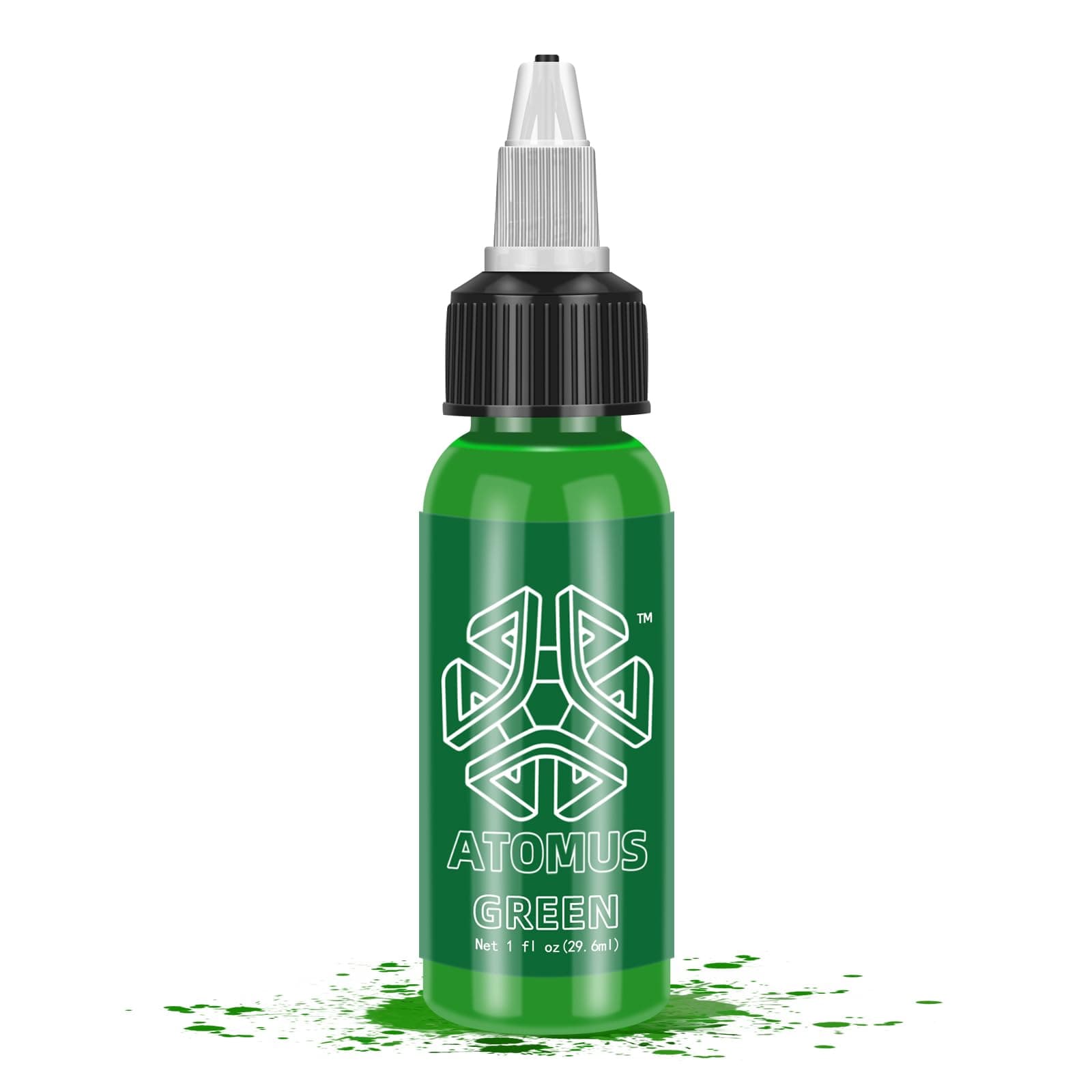 ATOMUS Tattoo Ink 1oz 30ml Tattoo Supply Pigment Natural Plant Tattoo Ink Pigment Permanent Makeup Tattoos Pigment (Green)