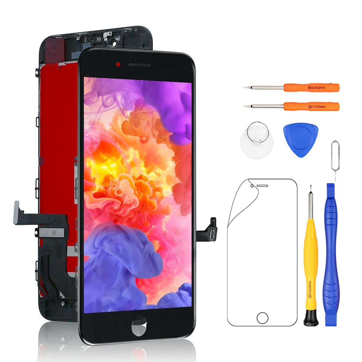 Yodoit for iPhone 8 Plus LCD Display and Digitizer Assembly Glass Touch Screen Replacement with Frame + Repair Tool Kit (5.5 inches Black)