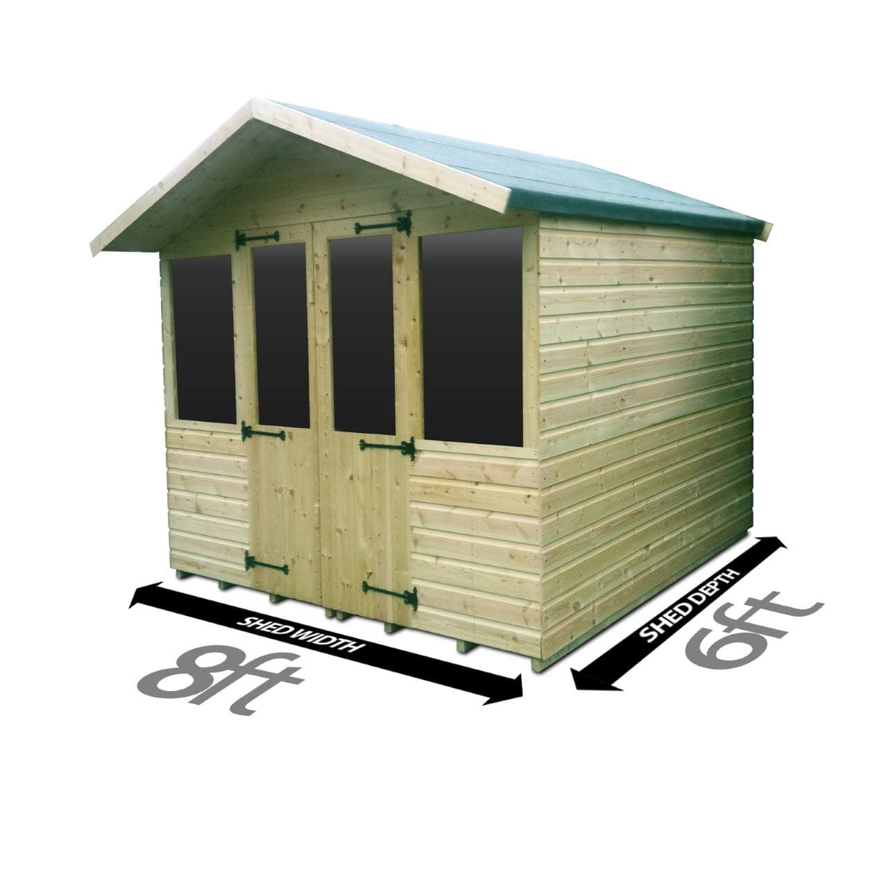 Total Sheds 8ft (2.4m) x 6ft (1.8m) Summer House Cabin Supreme Cabin
