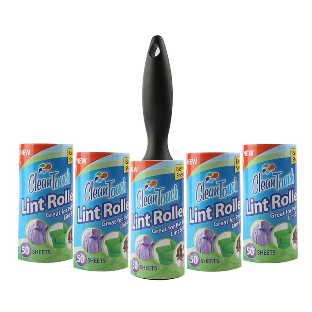 Nouvelife Anti Roll Toy Rolling Garment Clothing Lint Roller with 4 Refills (Pack of 5, 50 Sheets per Roll for Pet Hair Fluff Dust Hair