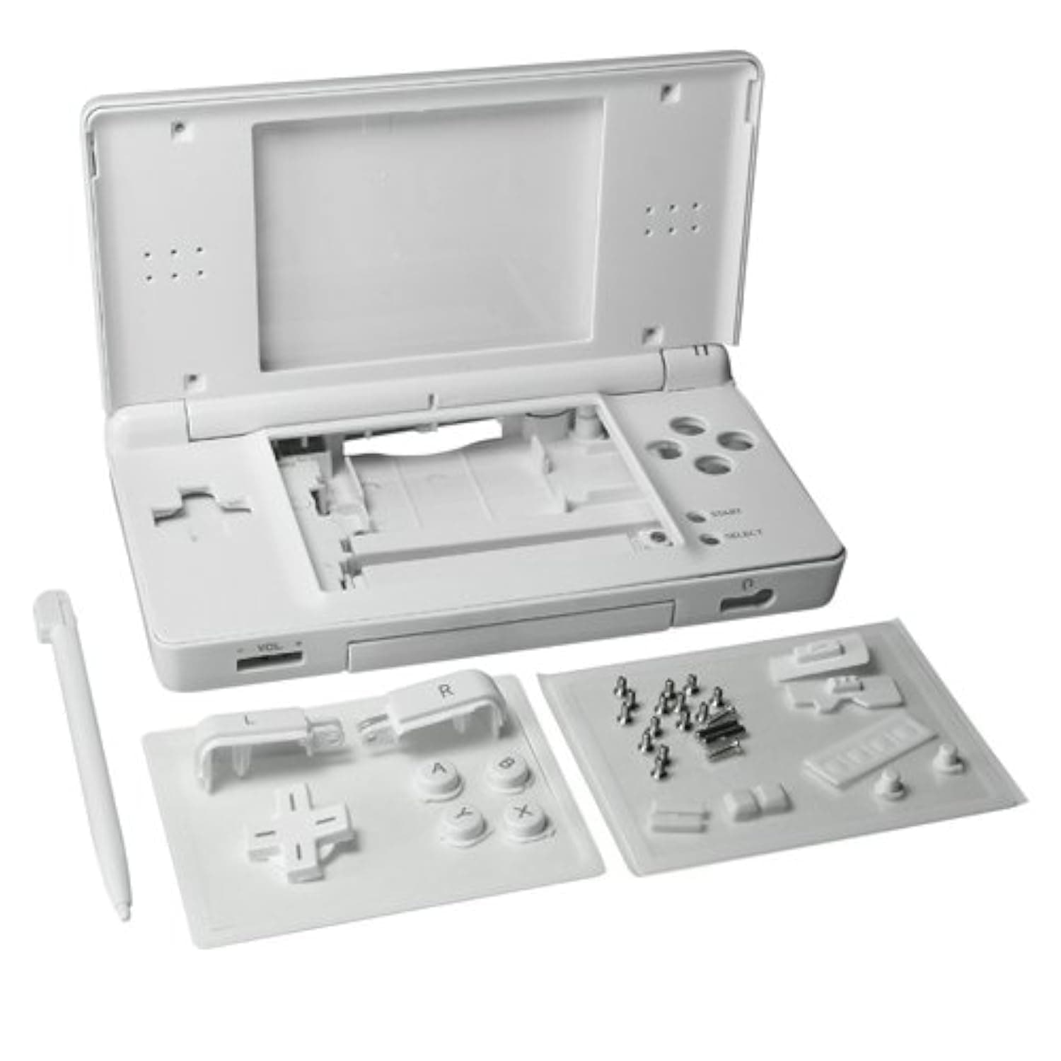 Full Repair Parts Replacement Housing Shell Case Kit for Nintendo DS Lite NDSL Color White