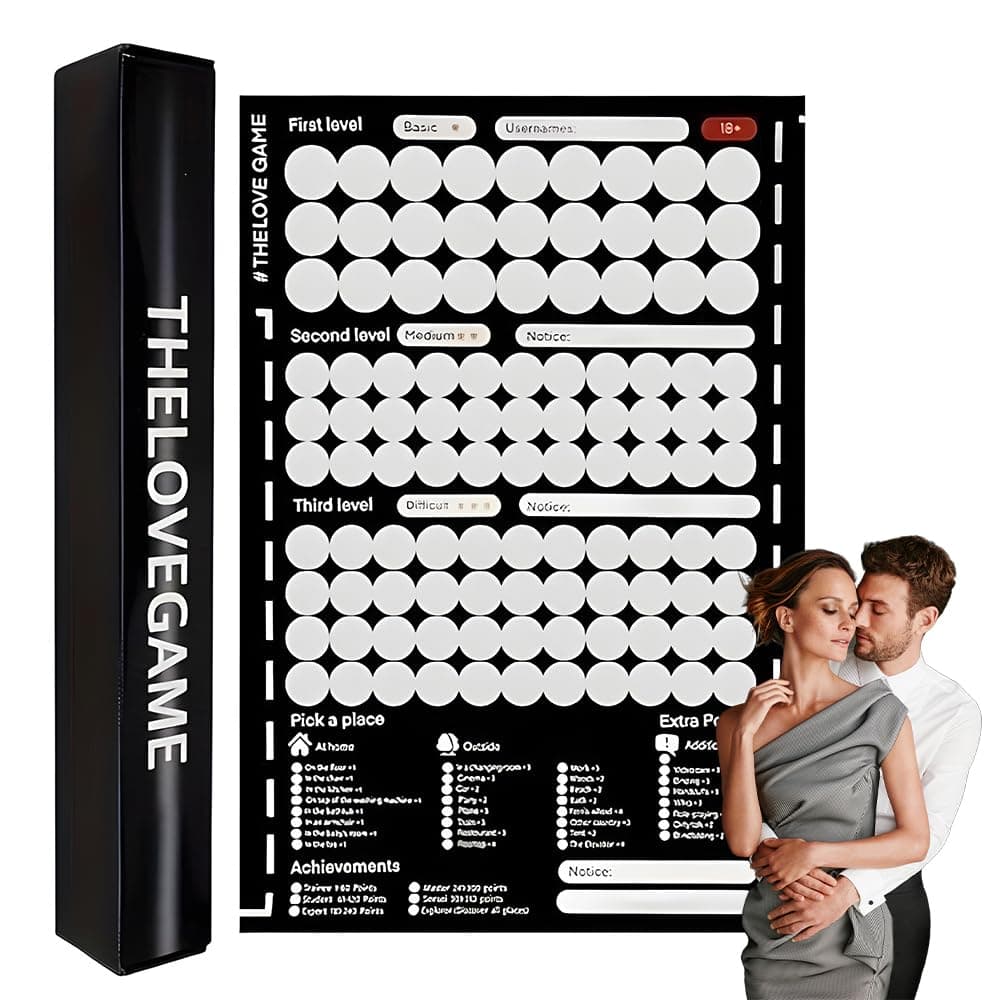 LUFEIS Scratch Off Poster, The Love Game Scratch Off Poster, 104 Love Tasks & Date Night Ideas, Poster Gift for Couples, Anniversary and Valentines Day Gift for Her