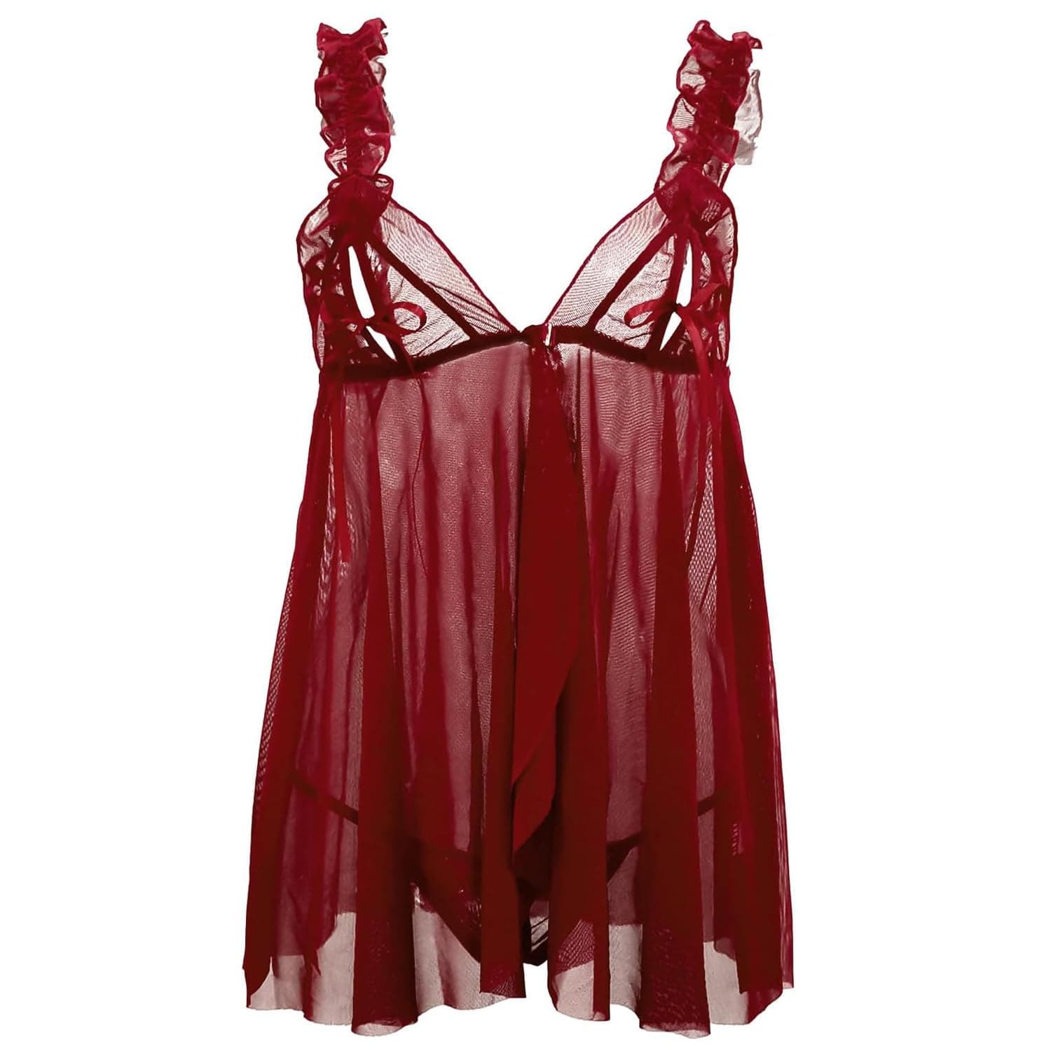 Lingerie Sets Sexy for Women Nightwear Babydoll Mesh Nightwear Chemise Sleepwear Underwear Teddy Nightgown Negligee with Thong