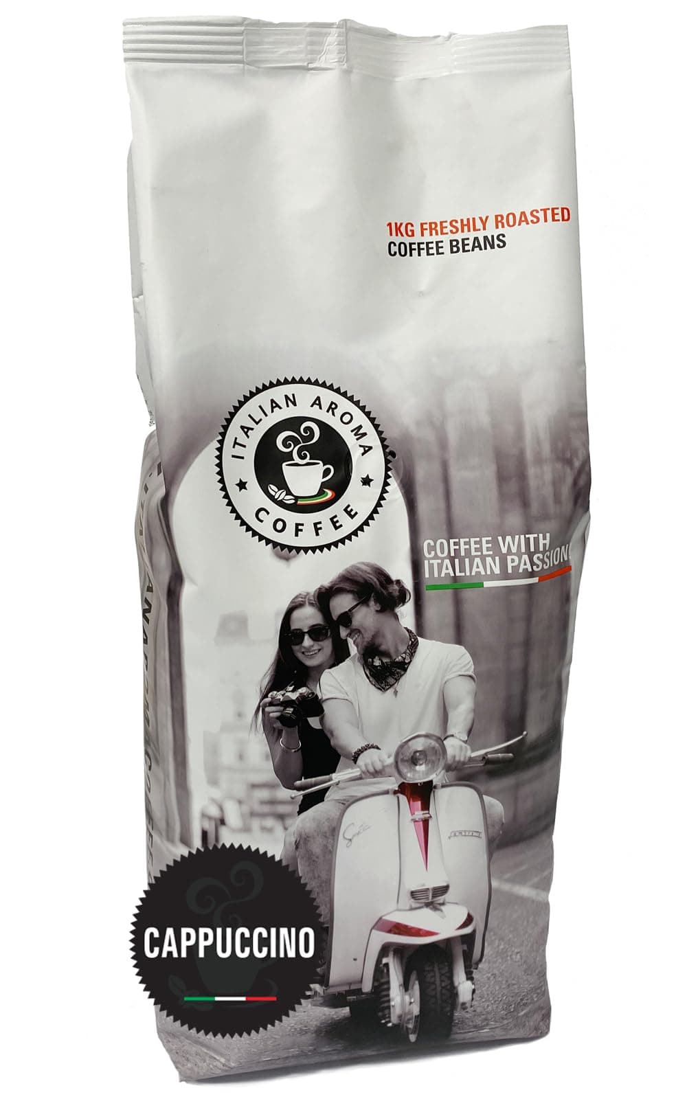 1KG - Whole Coffee Beans - CAPPUCCINO - Intense and Sweet - Traditional Italian Coffee Flavour