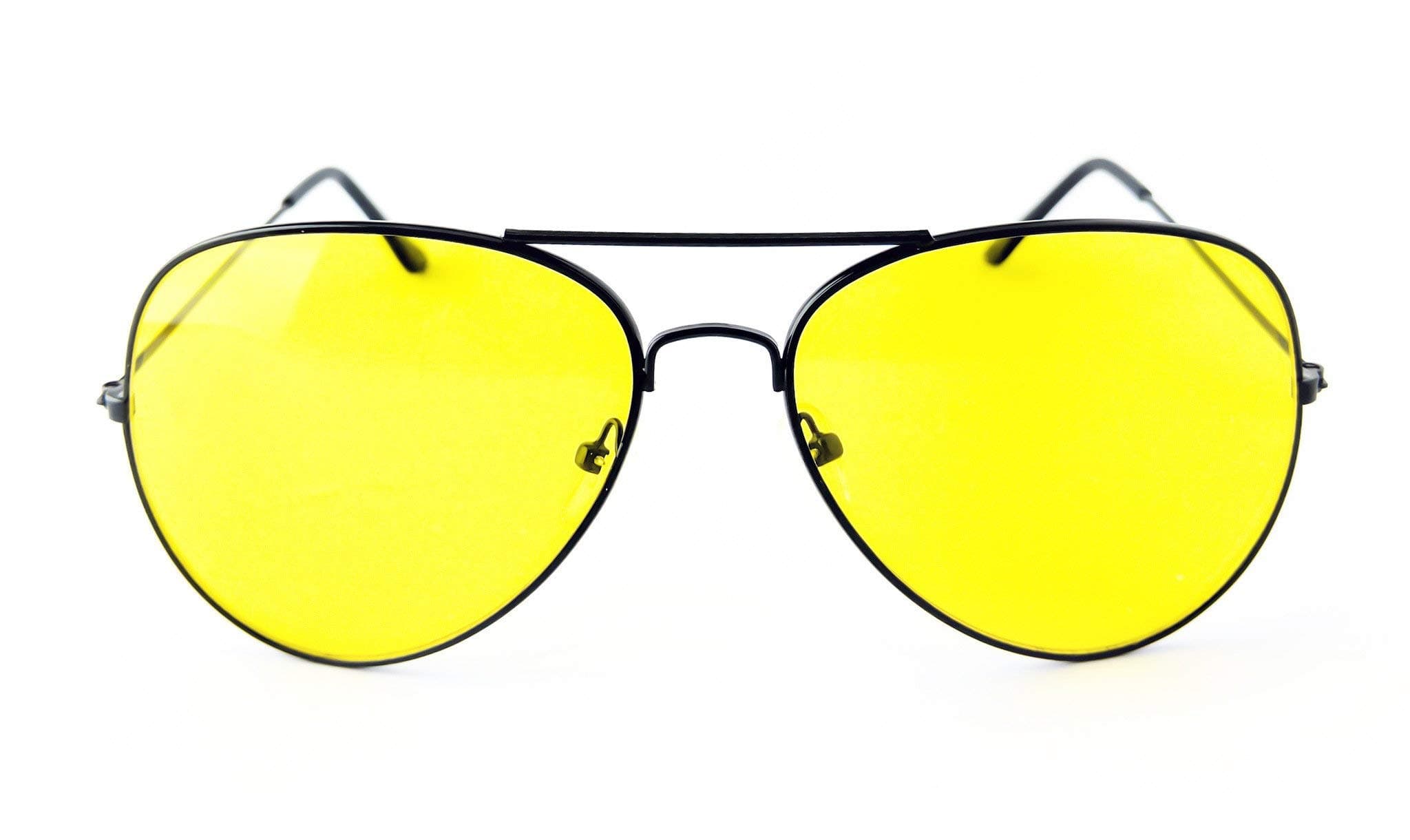 Aviator Sunglasses by Sunny Rebel (Black | Yellow Lens, Color)