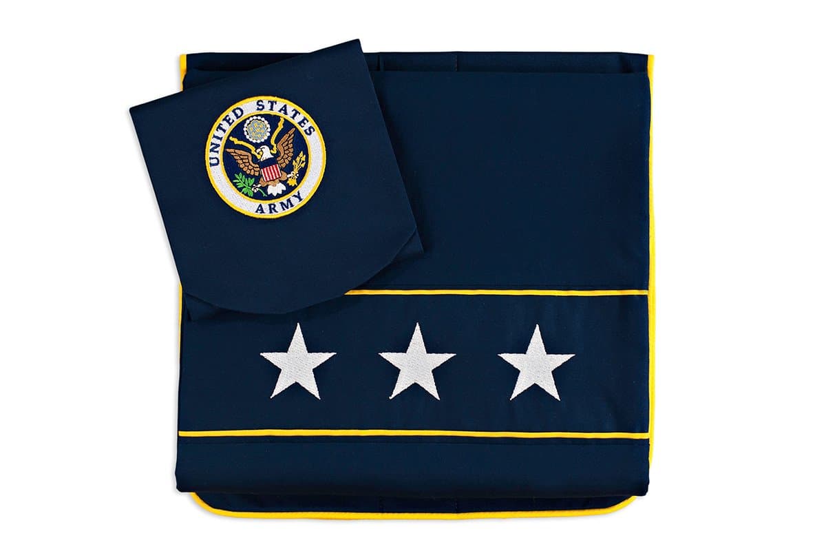 Embroidered Casket Accessory Set - Military & Service - Handmade in Wisconsin