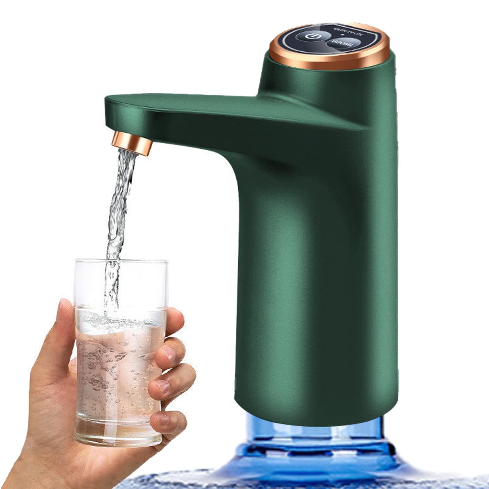 5 Gallon Water Bottle Dispenser Pump System USB Charging Automatic Drinking Water Pump Portable Electric Water Dispenser (Green)