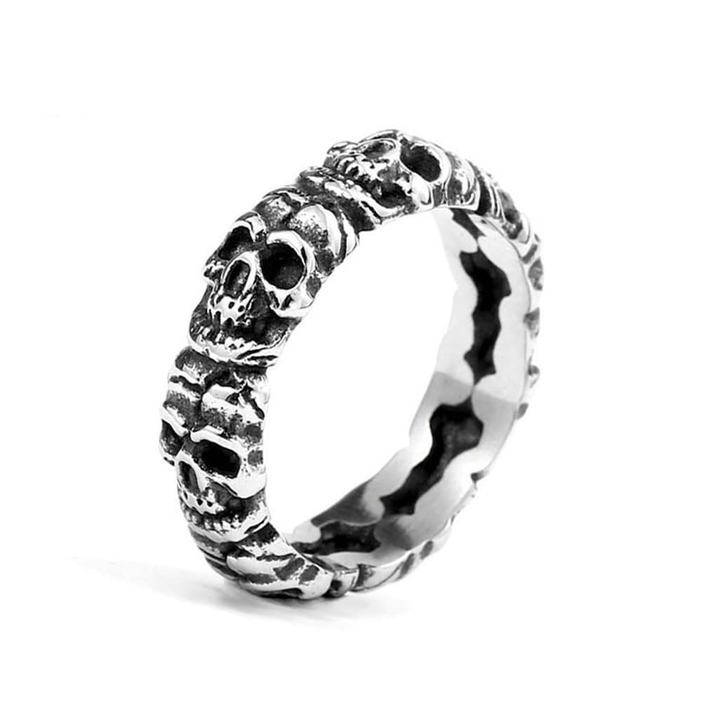 ZMY Home Genuine Stainless Steel Ring Jewelry for Men Fashion Punk Biker Skull Rings