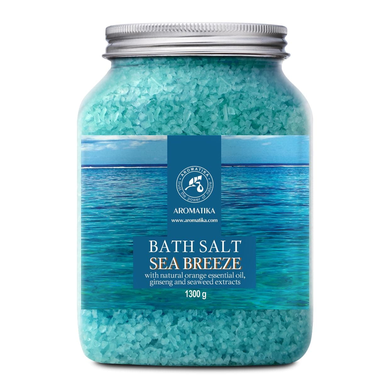 AROMATIKA trust the power of nature Bath Sea Salt 46 oz - Sea Breeze Salt - Natural Bath Sea Salts - Best for Good Sleep - Relaxing - Calming - Body Care - Beauty - Aromatherapy