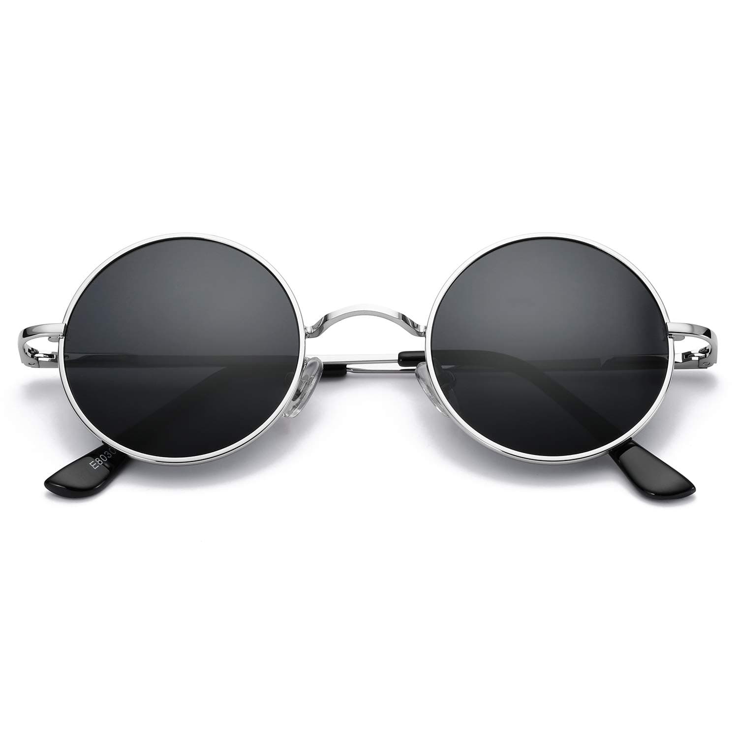 Small Round Polarized Sunglasses for Men Women Circle Retro Shades Metal Hippie Sunglasses UV400