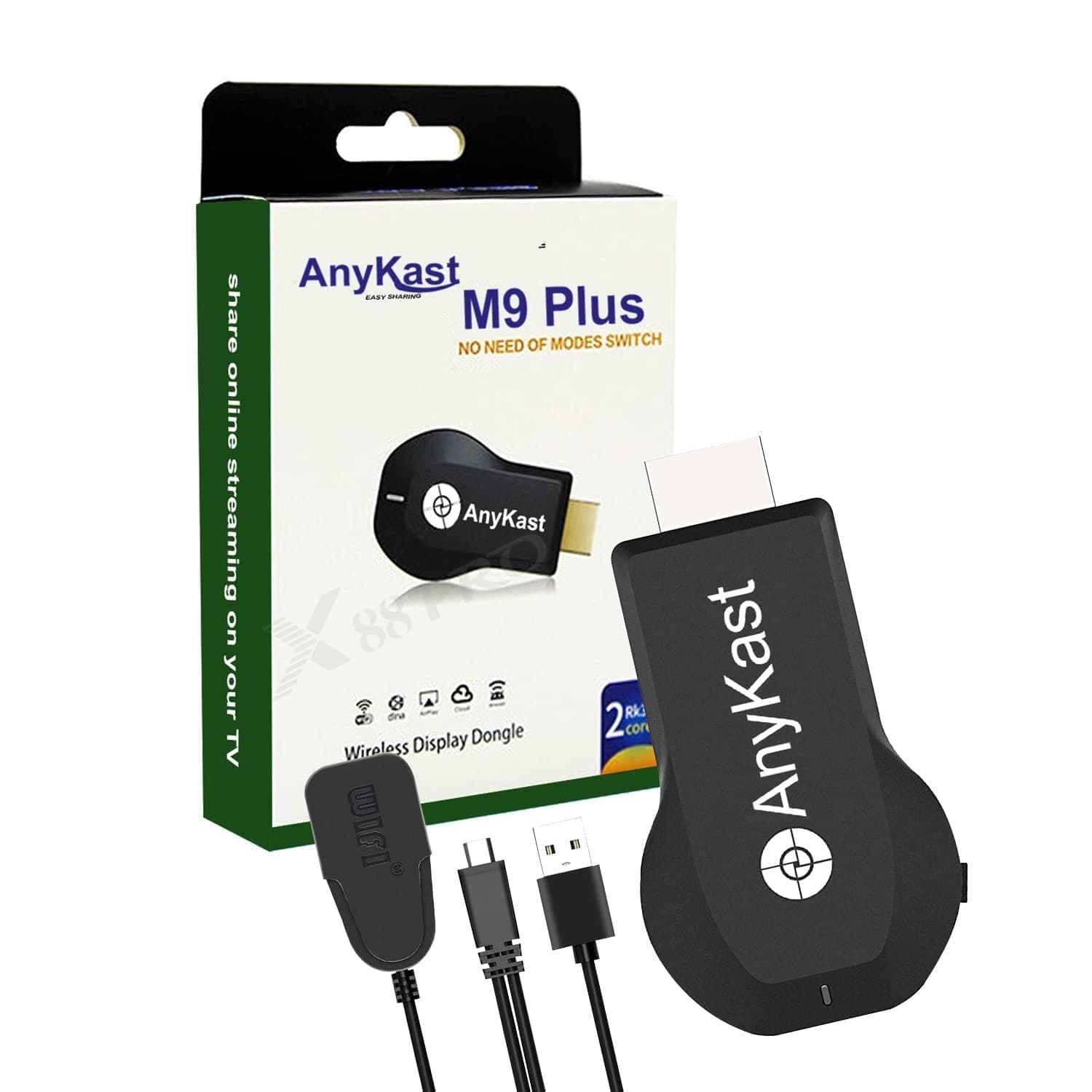 MSI 4K Miracast Wireless Mirror Screen Cast TV Dongle Compatible for Android/Mac/iOS/Windows/Laptop (M9 Plus)