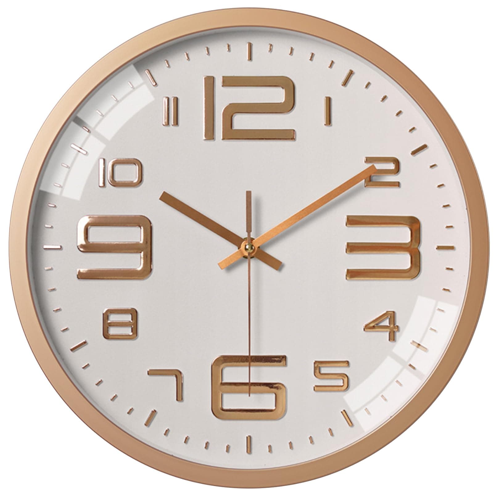 Wall Clock 12-inch Silent Non-Ticking Round Wall Clocks Battery Operated Easy to Read for Home/Office/School/Kitchen/Bedroom/Living Room(Gold)