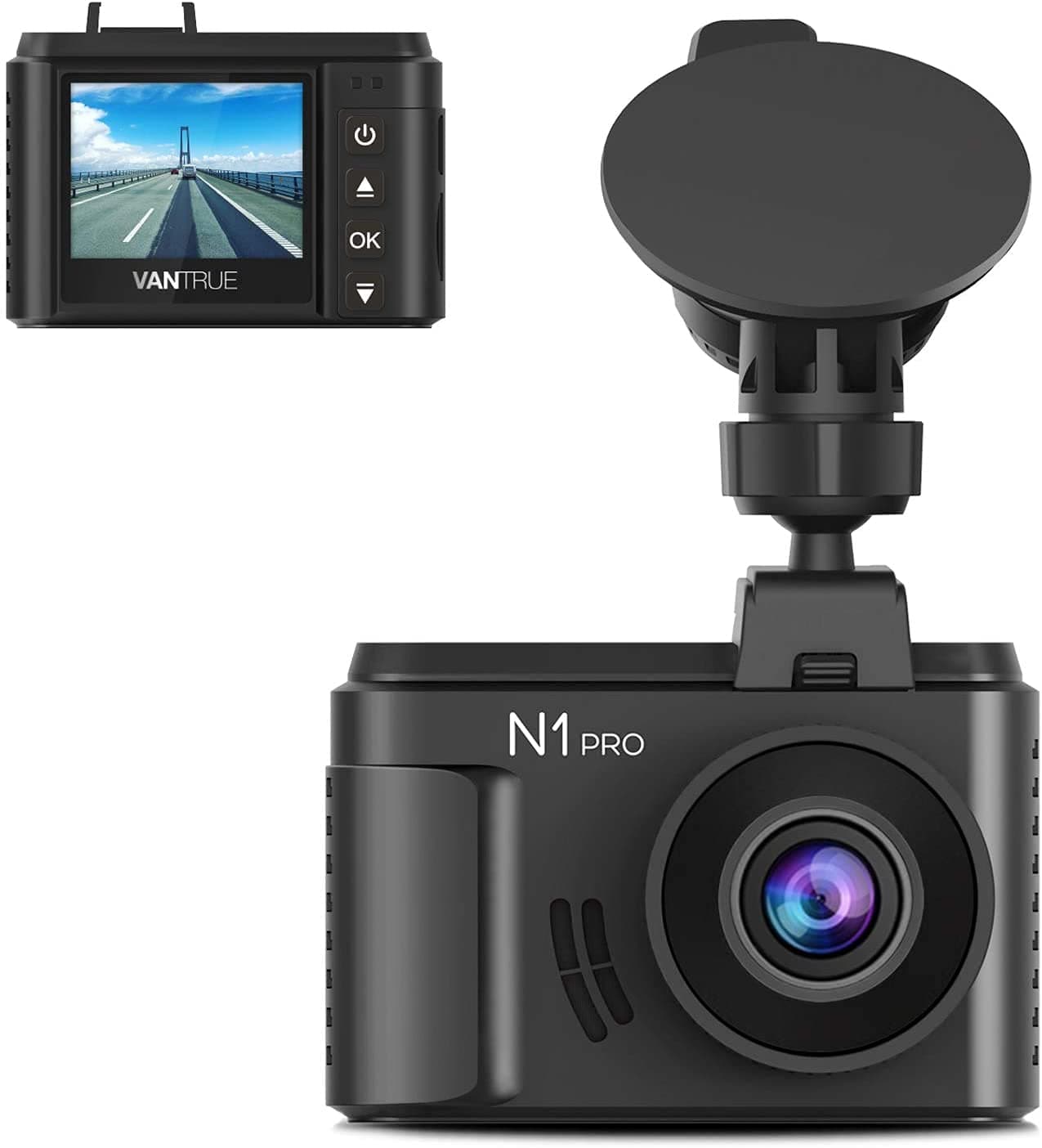 Vantrue N1 Pro Mini 1080P Dash Cam with IMX323 Sensor, Full HD 1920x1080P 1.5" Car Dash Camera Video Recorder w/Super Night Vision, Parking Mode, G-Sensor, Collision Detection, Support 256GB Max