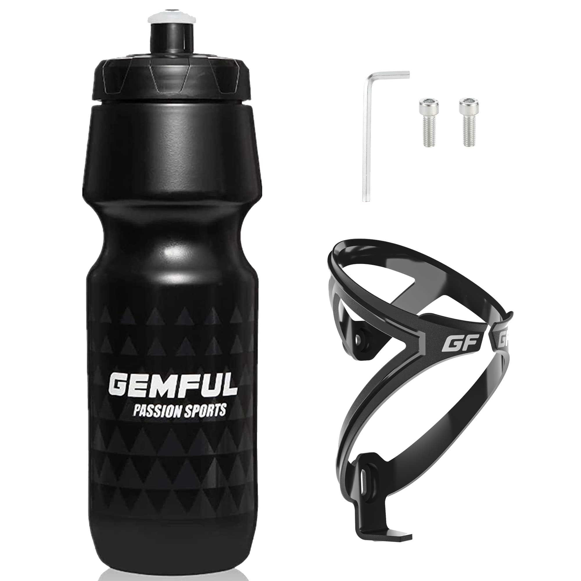 GEMFUL Cycling Water Bottle Holder with 750ml Squeeze Bottle Set Durable for Race Cycle Cross