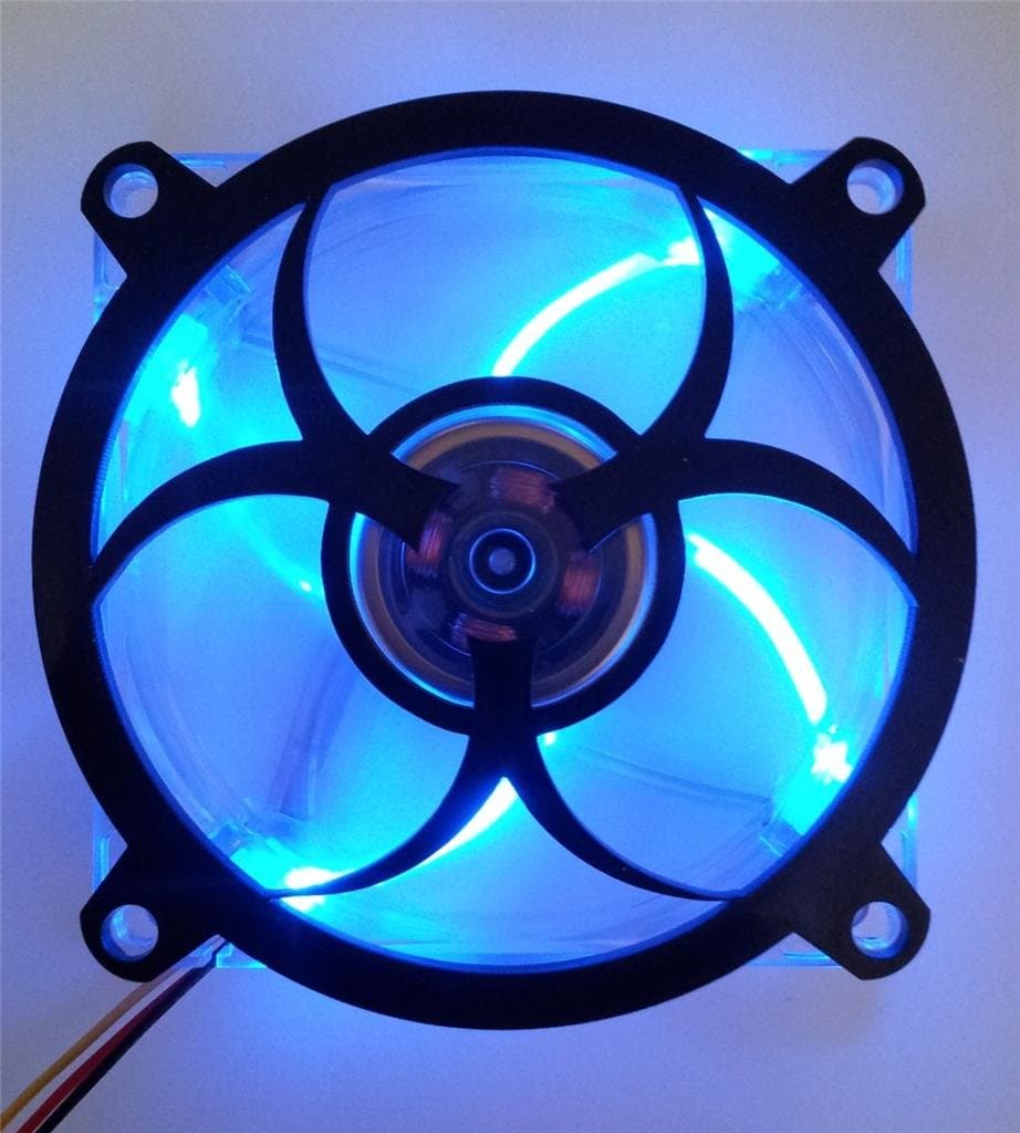 Inspired Laser Design Custom Acrylic BIO Hazard Computer Fan Grill 200mm