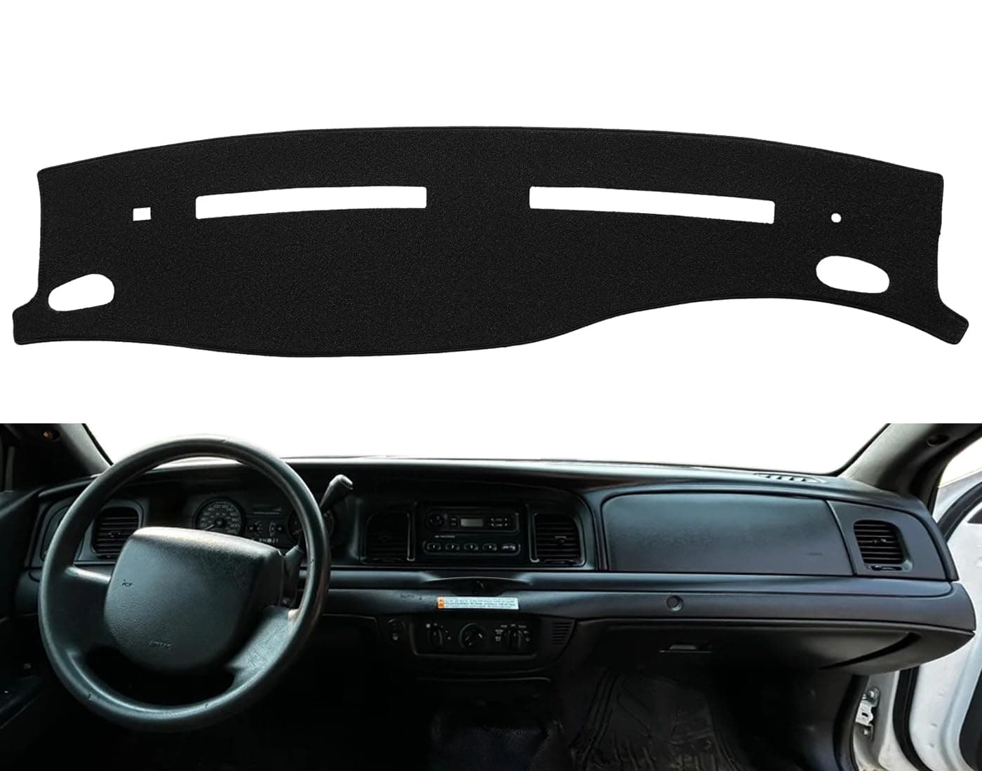 Dash Cover Mat Custom Fit for Ford Crown Victoria/Mercury Grand Marquis Dashboard Cover Pad Carpet Protector (Black) F173