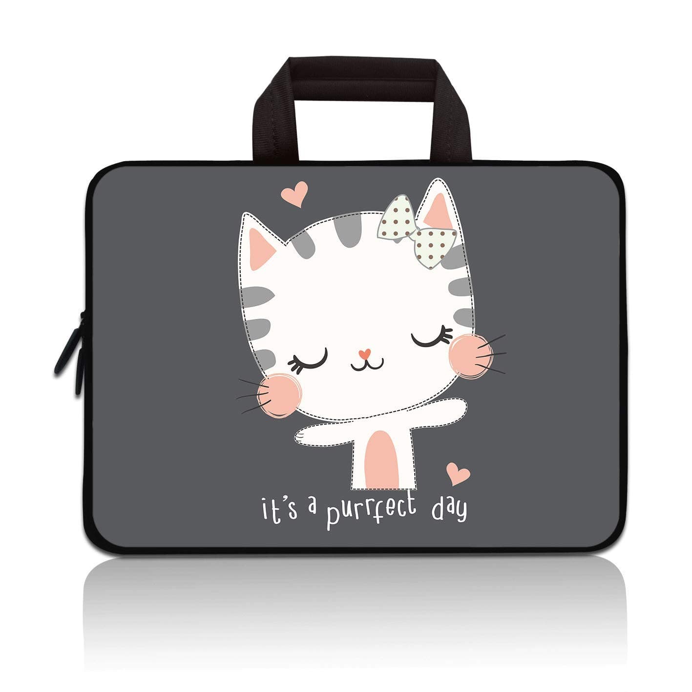 11" 11.6" 12" 12.1" 12.5" inch Laptop Carrying Bag Chromebook Case Notebook Ultrabook Bag Tablet Cover Neoprene Sleeve Fit Apple MacBook Air Samsung Google Acer HP DELL Lenovo Asus(Nice Cat)