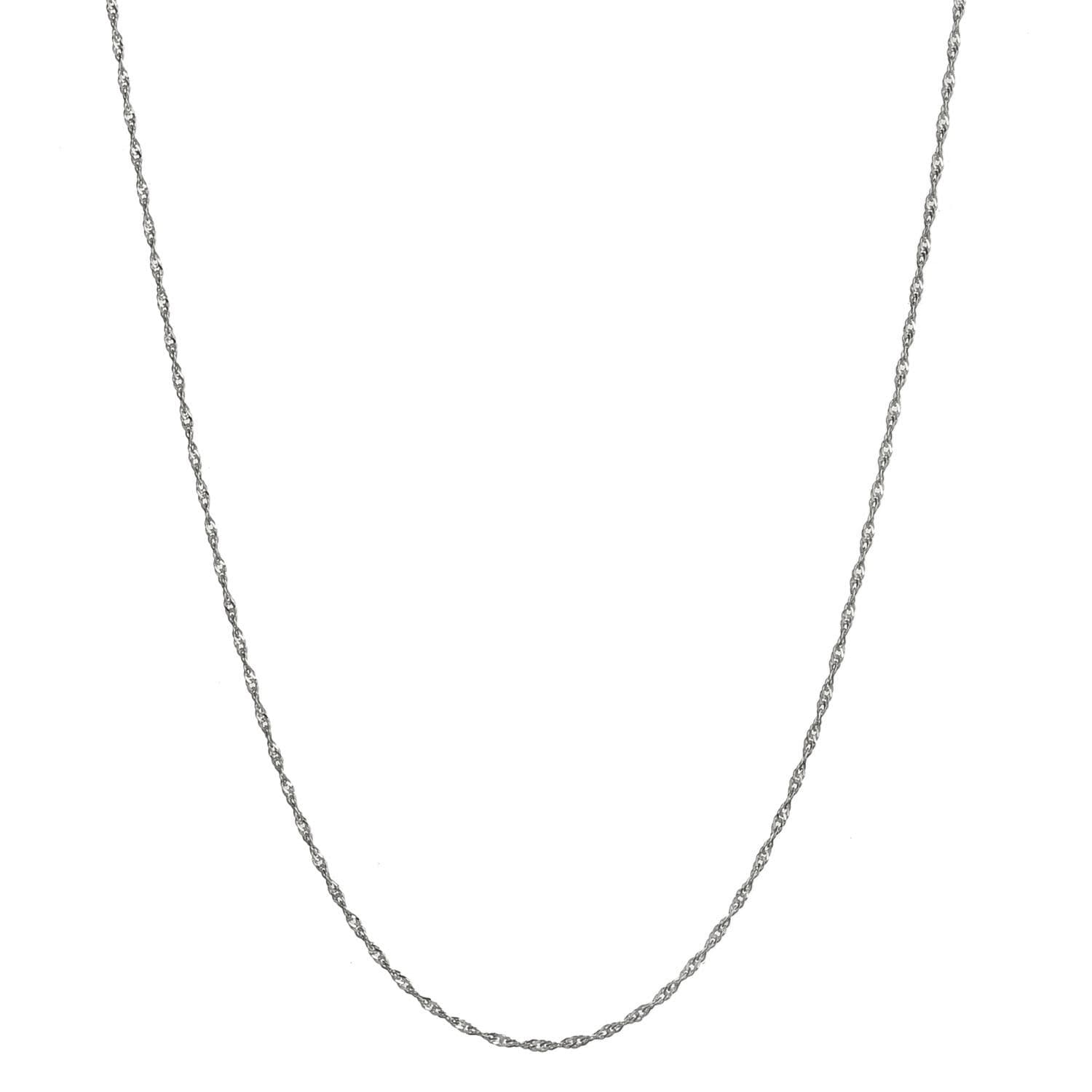 Bling For Your BuckSterling Silver Italian Twisted Curb Chain Necklace for Women and Men, Thin 1.5mm Singapore Chain, Solid 925 Tarnish Resistant, Perfect for Pendants and Layering, Sizes 15" - 38"