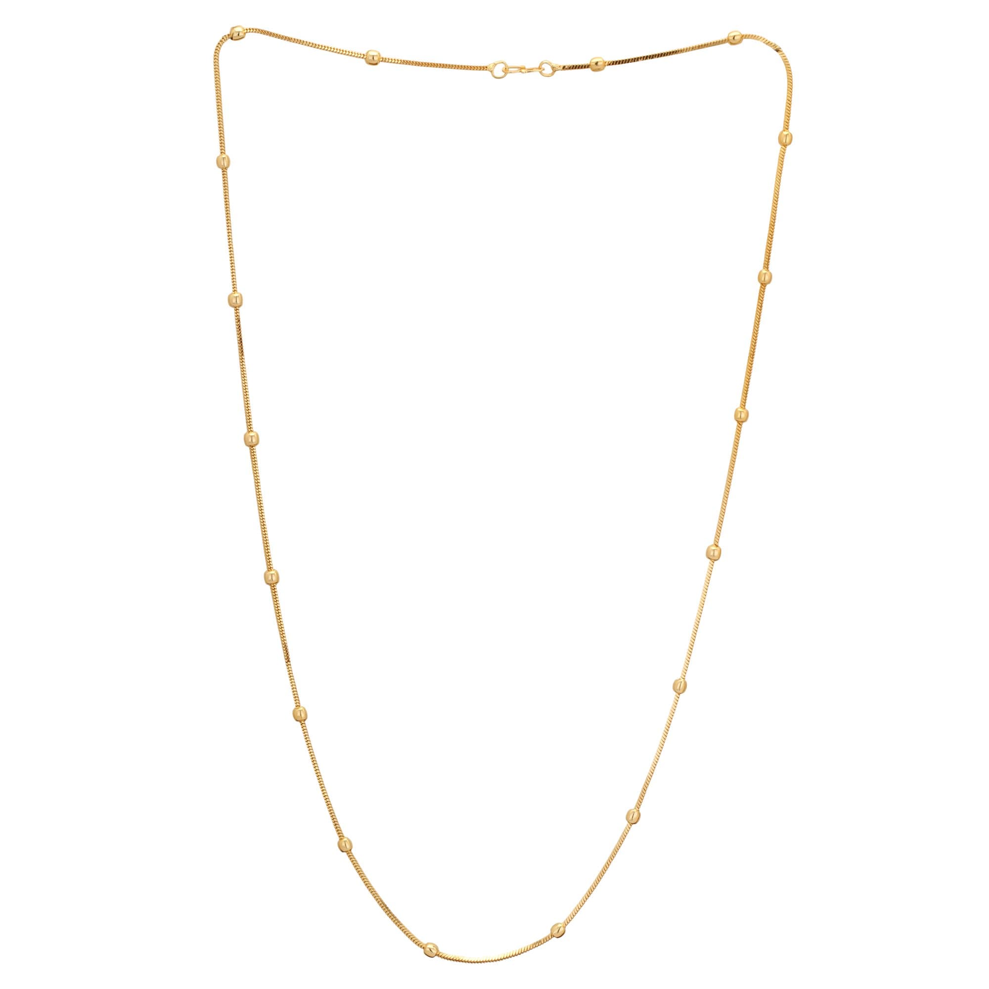 Shreyadzines Gold Plated Traditional Design Long Necklace/Chain for Women and Girls, Metal