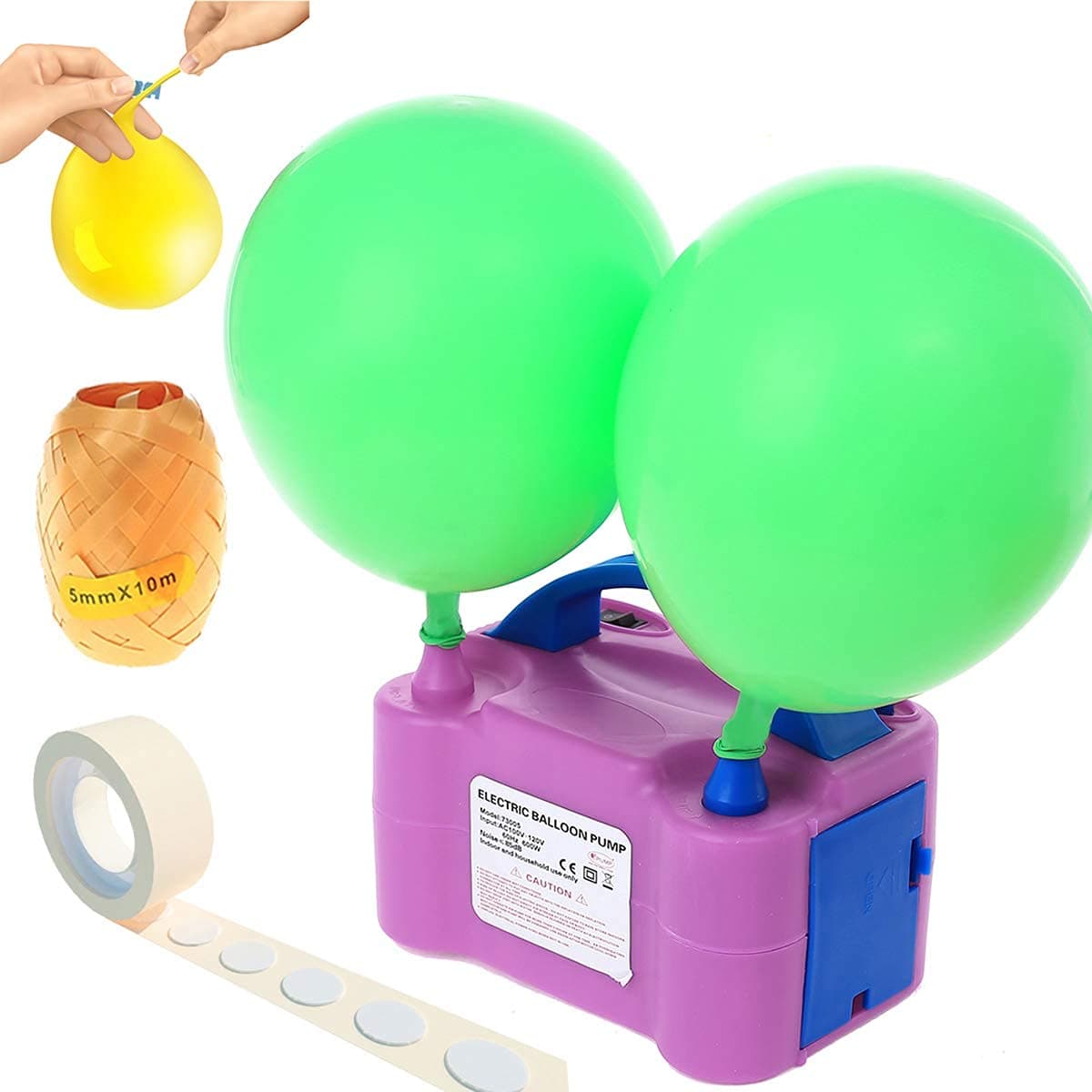 Electric Balloon Inflator Air Pump Massive Balloons Blower US Standard Plug for Balloon Arch, Balloon Column Stand, and Balloon Decoration, Purple Color